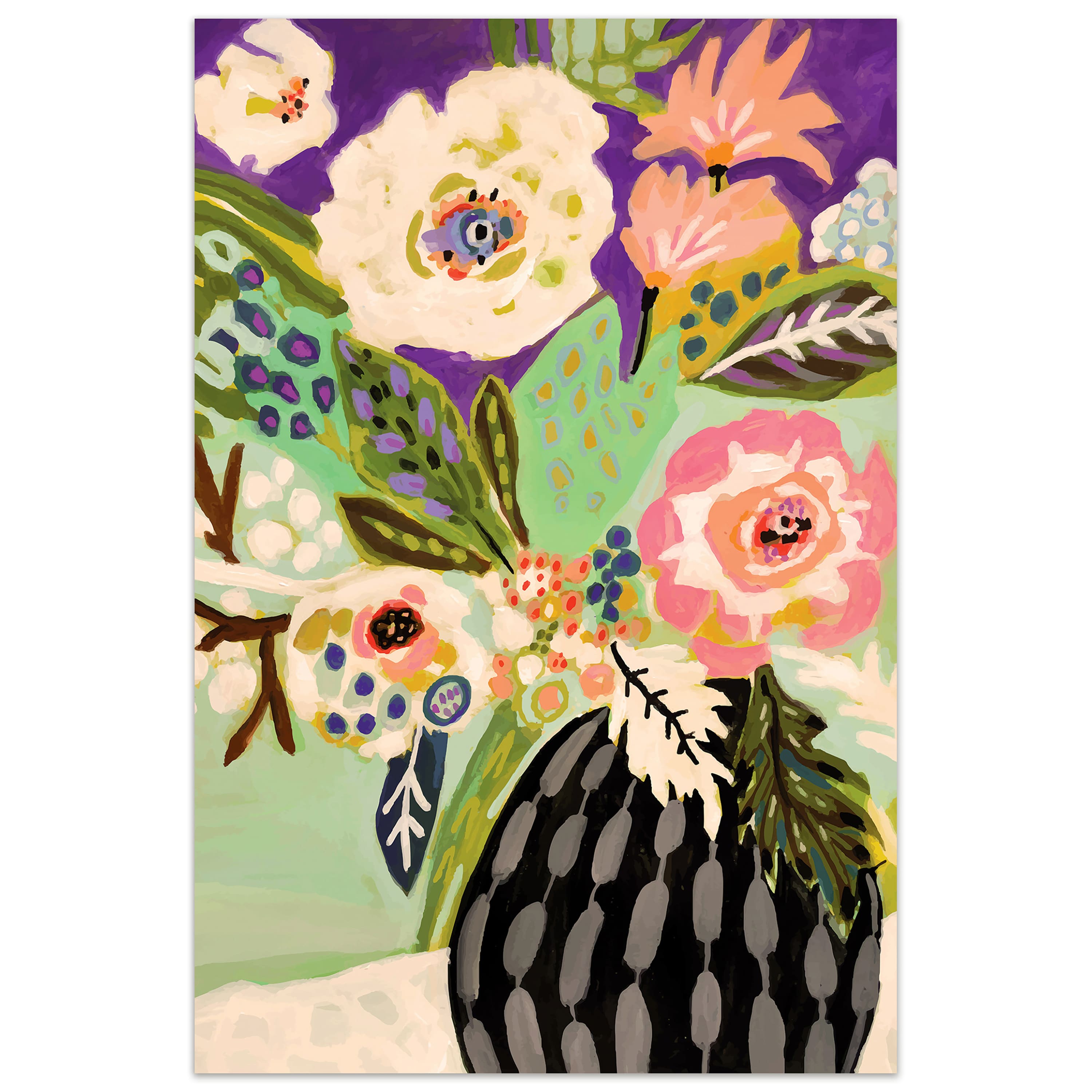 Empire Art Direct 32" x 48" Fresh Flowers in Vase I Frameless Free Floating Tempered Glass Wall Art