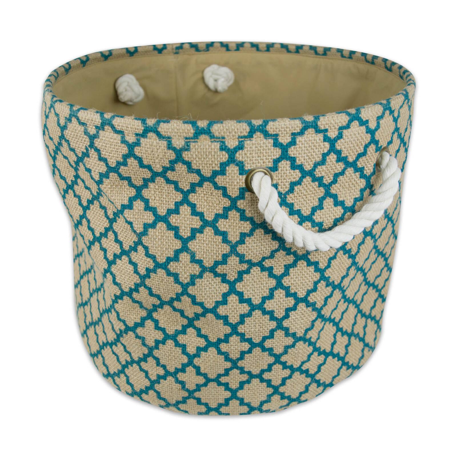 DII® 12" Round Lattice Burlap Bin