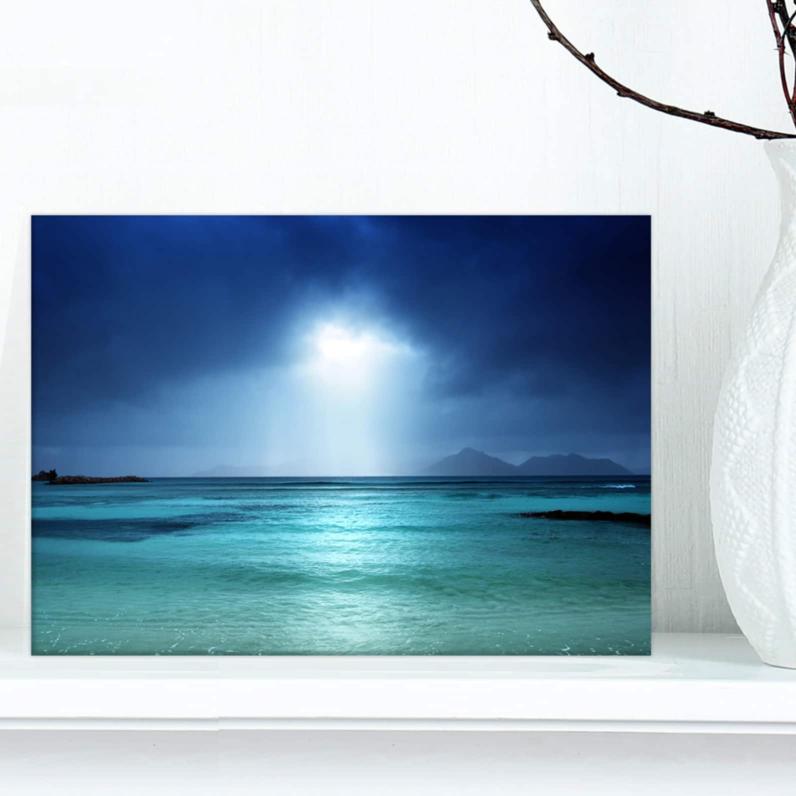 Designart - Blue sky on the beach of la Digue island Seychelles
