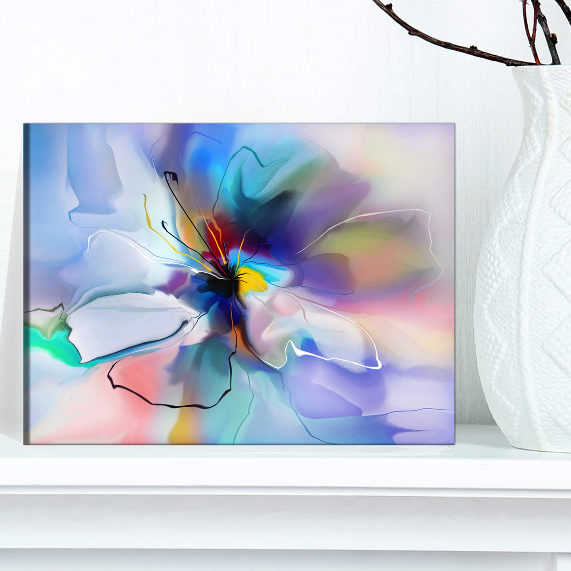 Designart - Abstract Creative Blue Flower