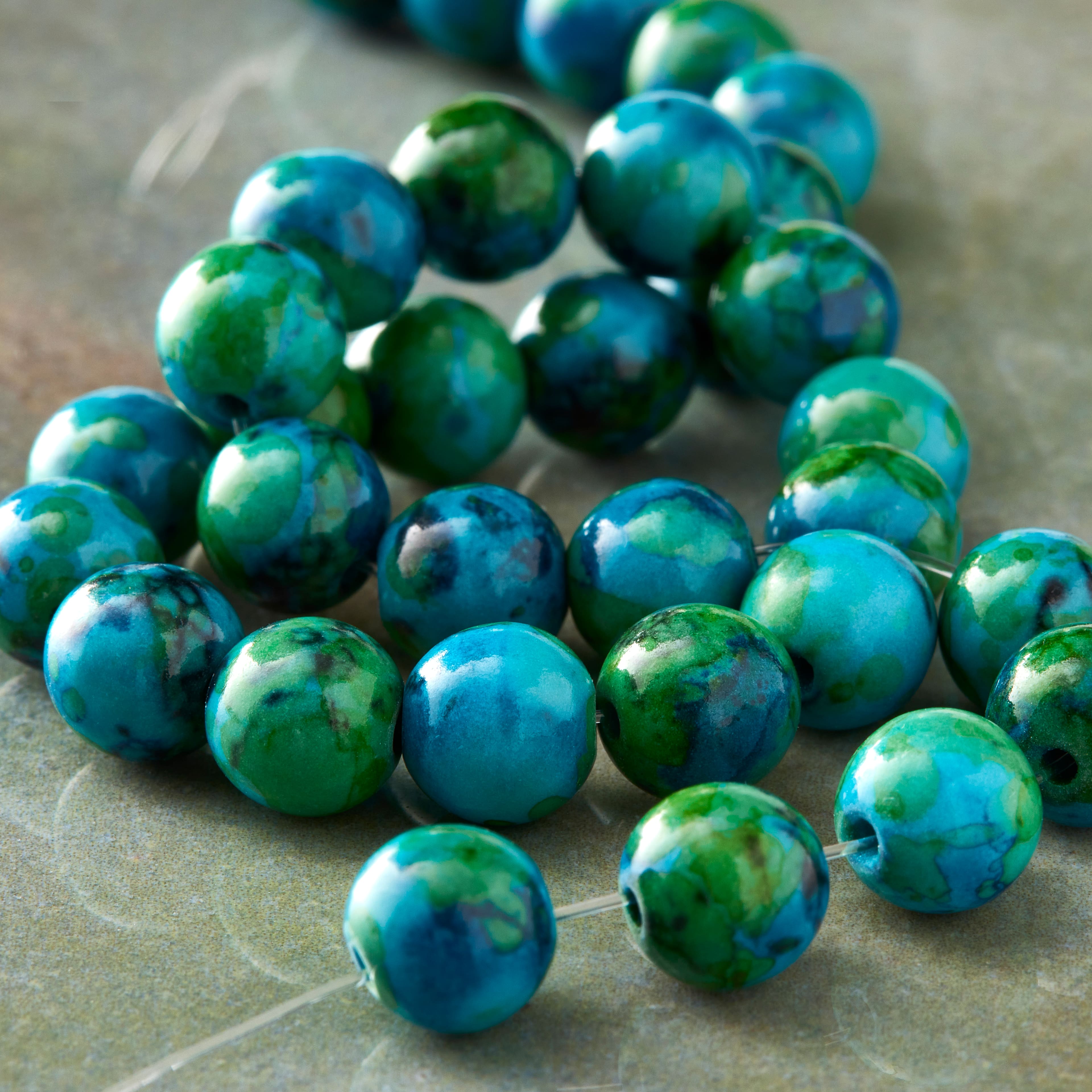 12 Pack:  Jade Round Beads, 8mm by Bead Landing™
