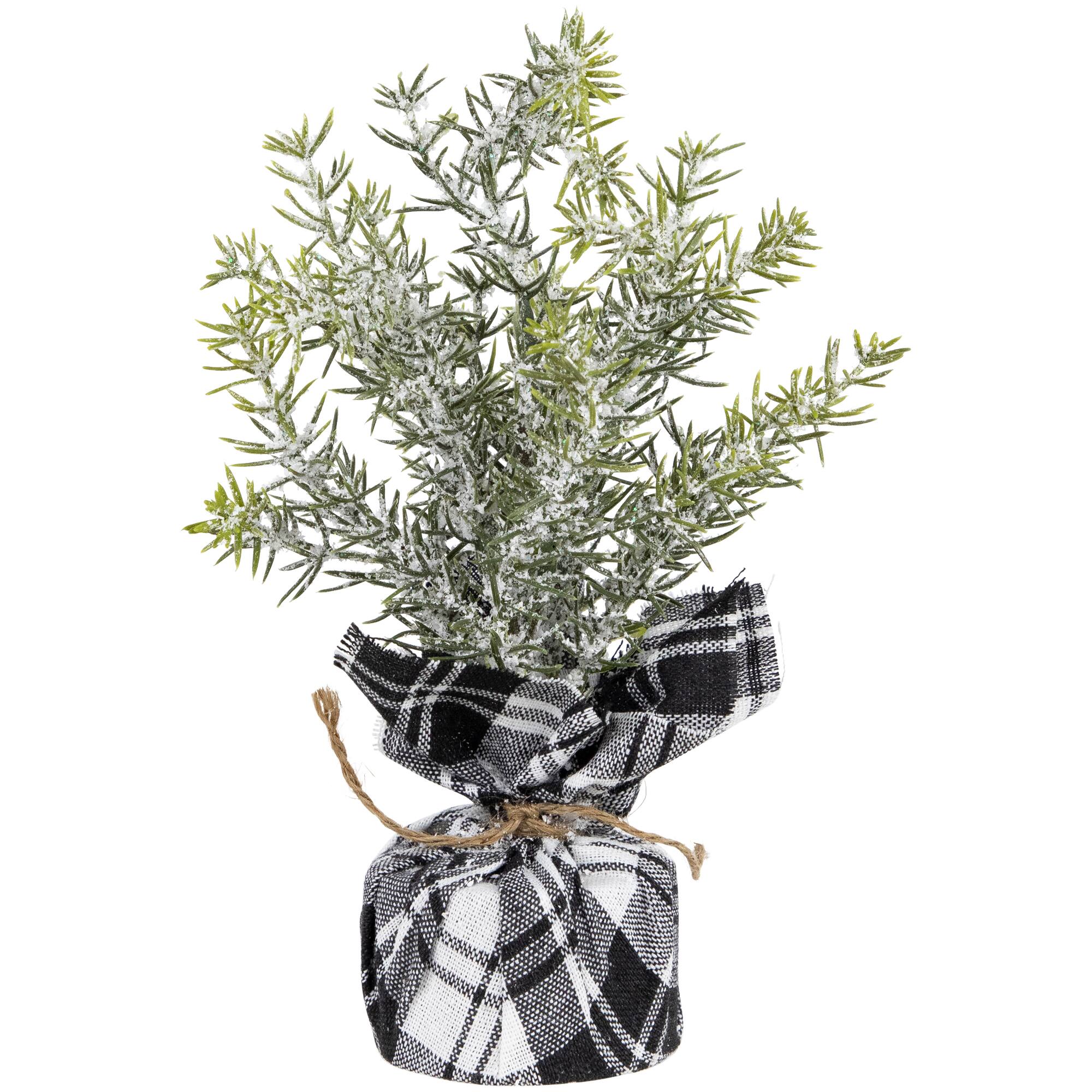 10" Unlit Mini Frosted Pine Artificial Christmas Tree Set