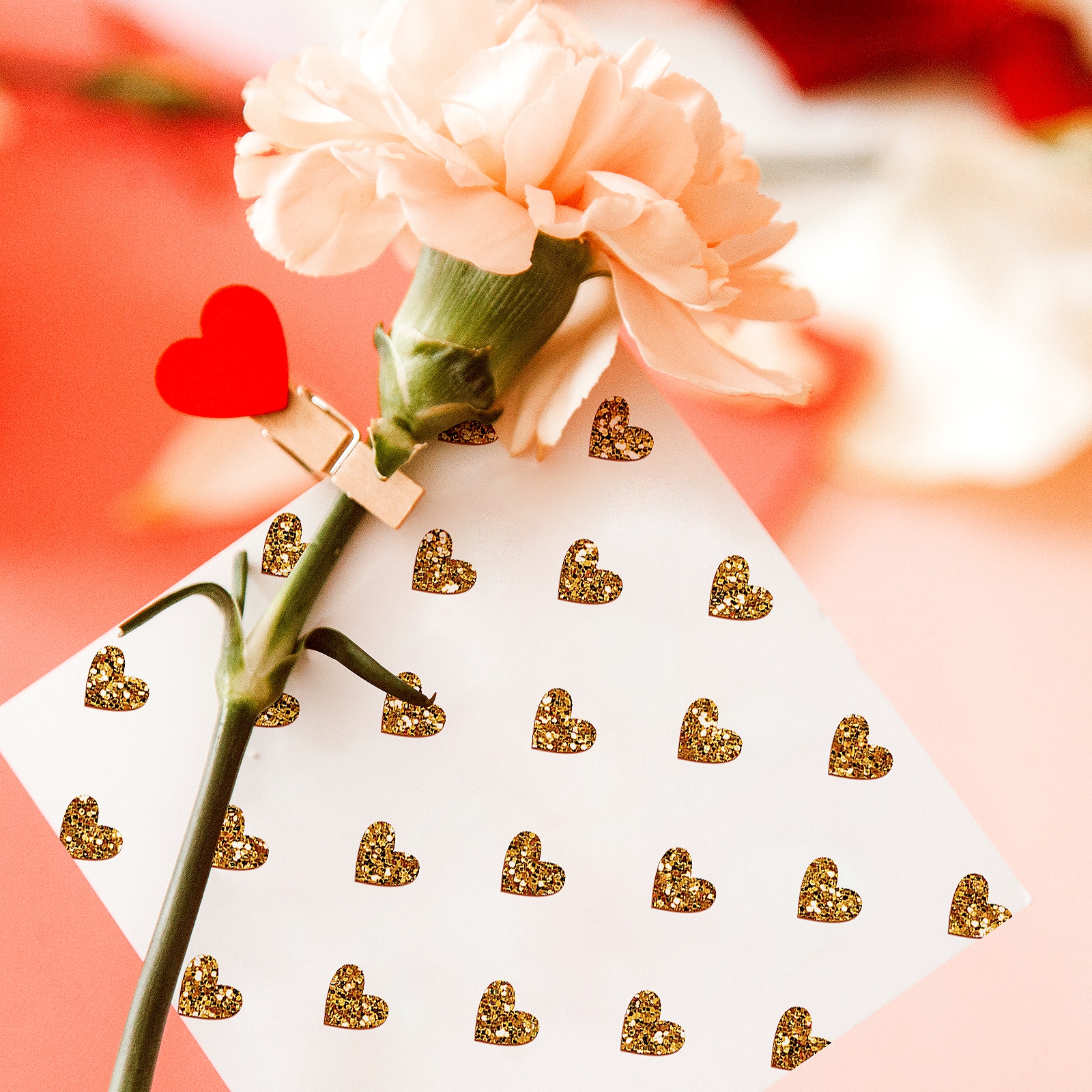 24 Pack: Glitter Heart Cardstock Paper by Recollections