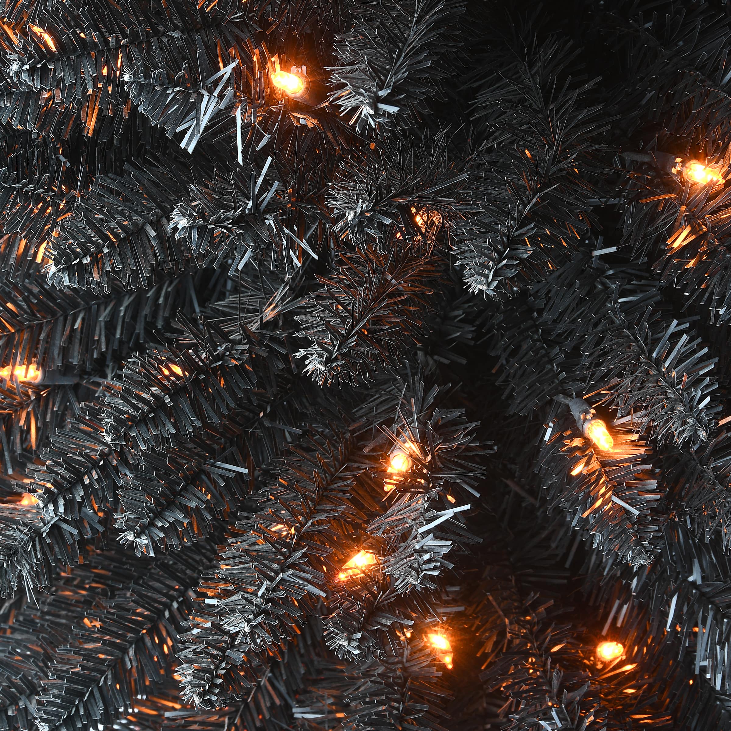 6ft. Pre-Lit Half Artificial Halloween Tree, Orange Lights