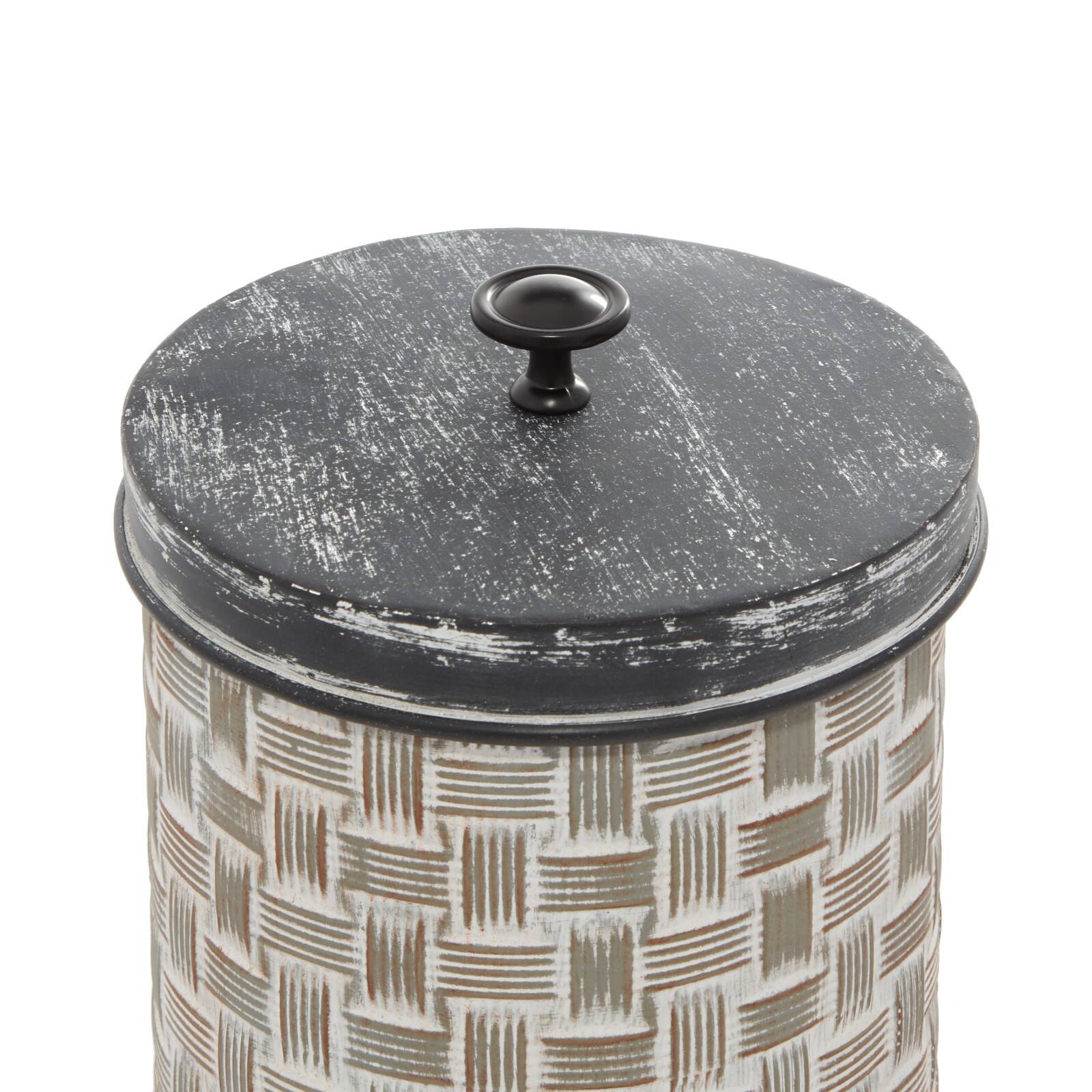 Brown Metal Decorative Cylinder Jar Set