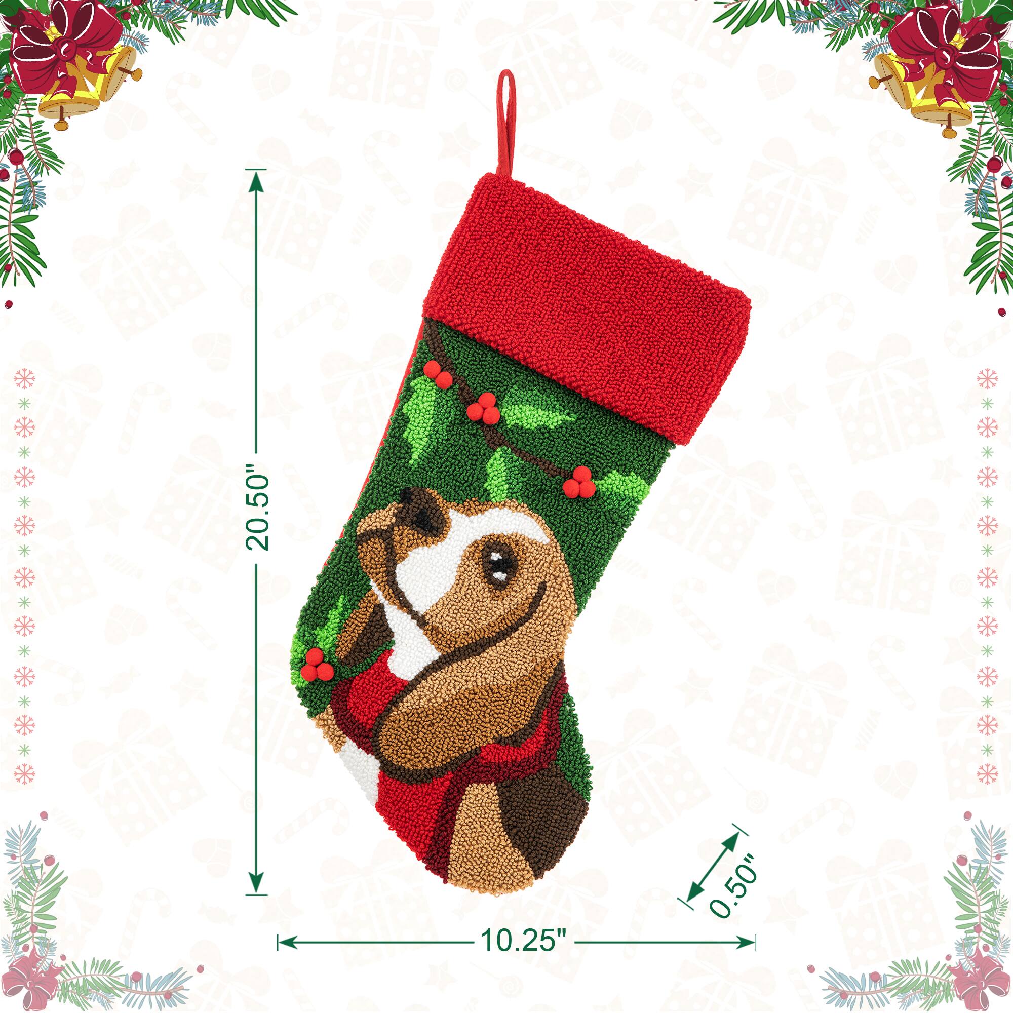 Glitzhome® 20.5" Dog Hooked Stocking