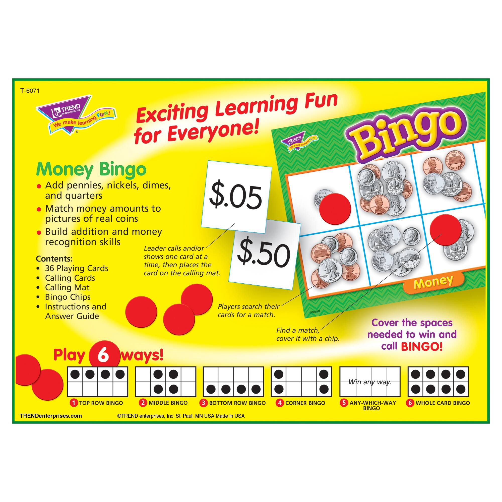 TREND Money Bingo Game