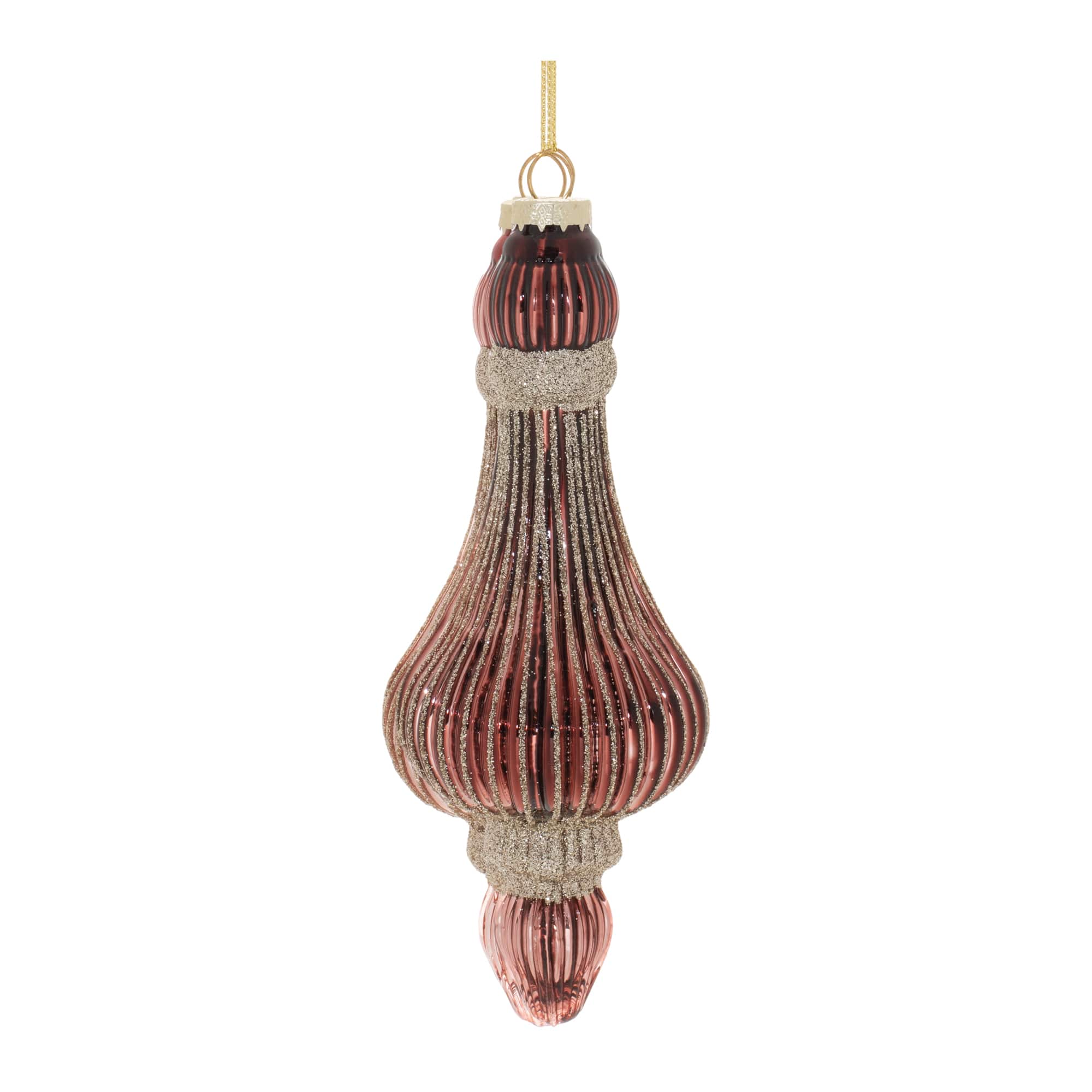 7.75" Ribbed Glass Drop Ornaments, 6ct.