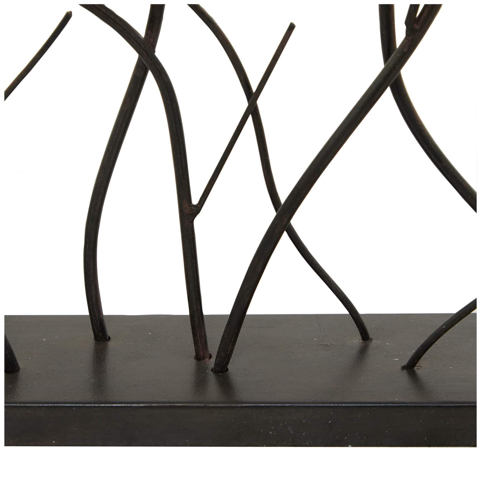 27" Black Metal Floral Sculpture with Capiz Embellishments