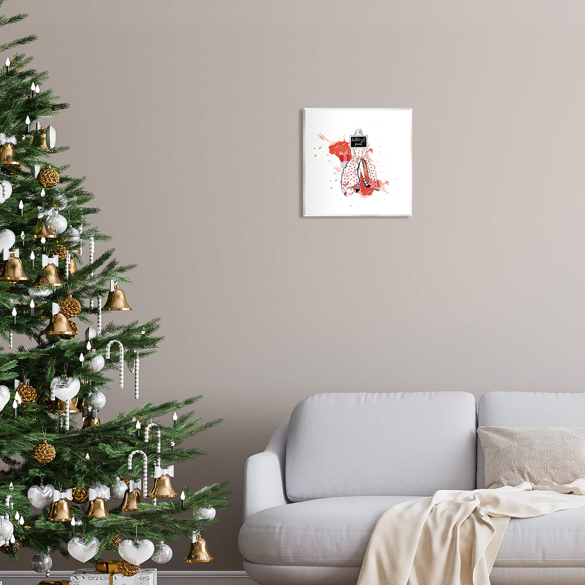 Stupell Industries Better Not Pout Holiday Fashion Wall Plaque Art