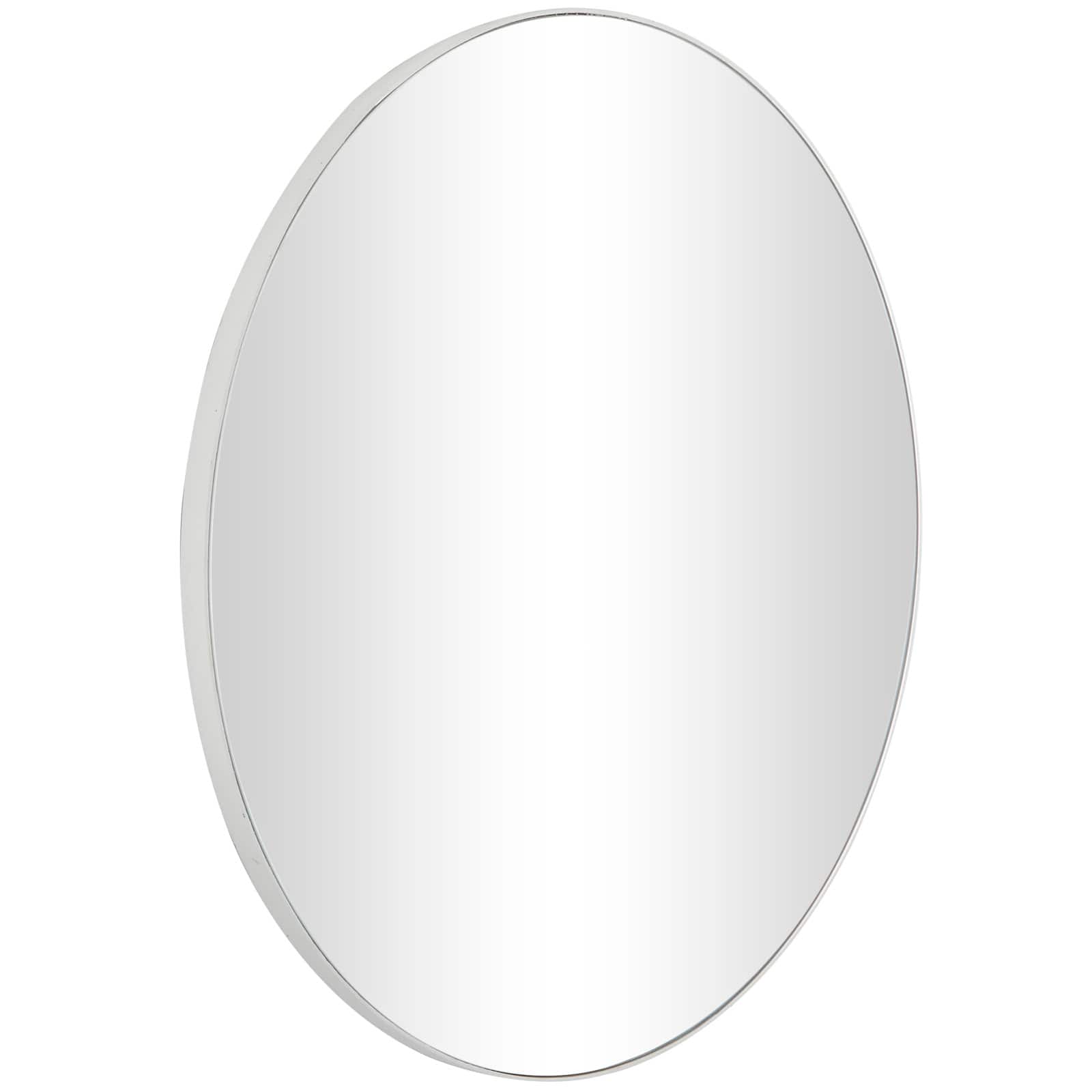 White Wood Thin Framed Wall Mirror 36" x 1" x 36"