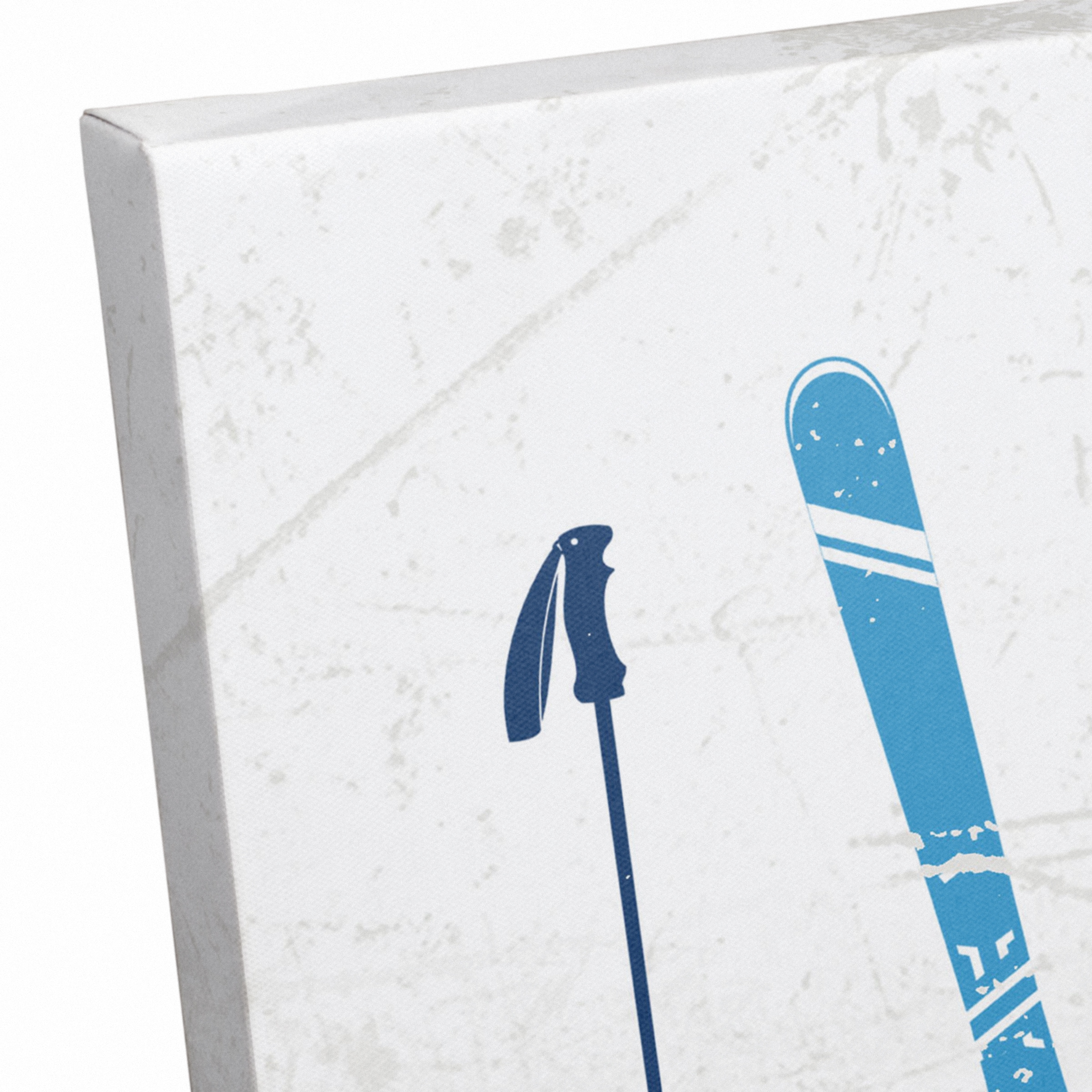 Let It Snow Skis 36x12 Canvas Wall Art