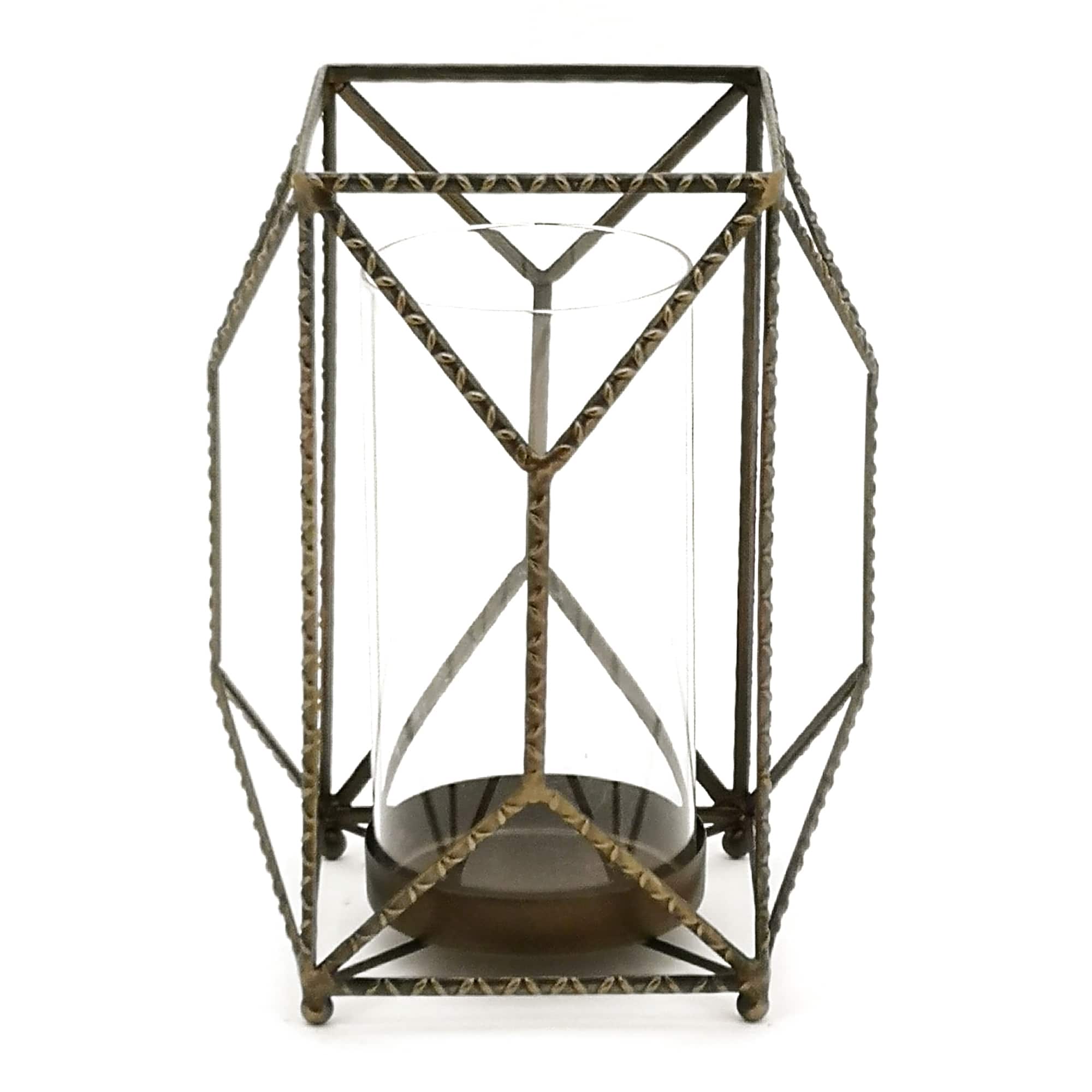 10.25" Geometric Iron Candle Holder