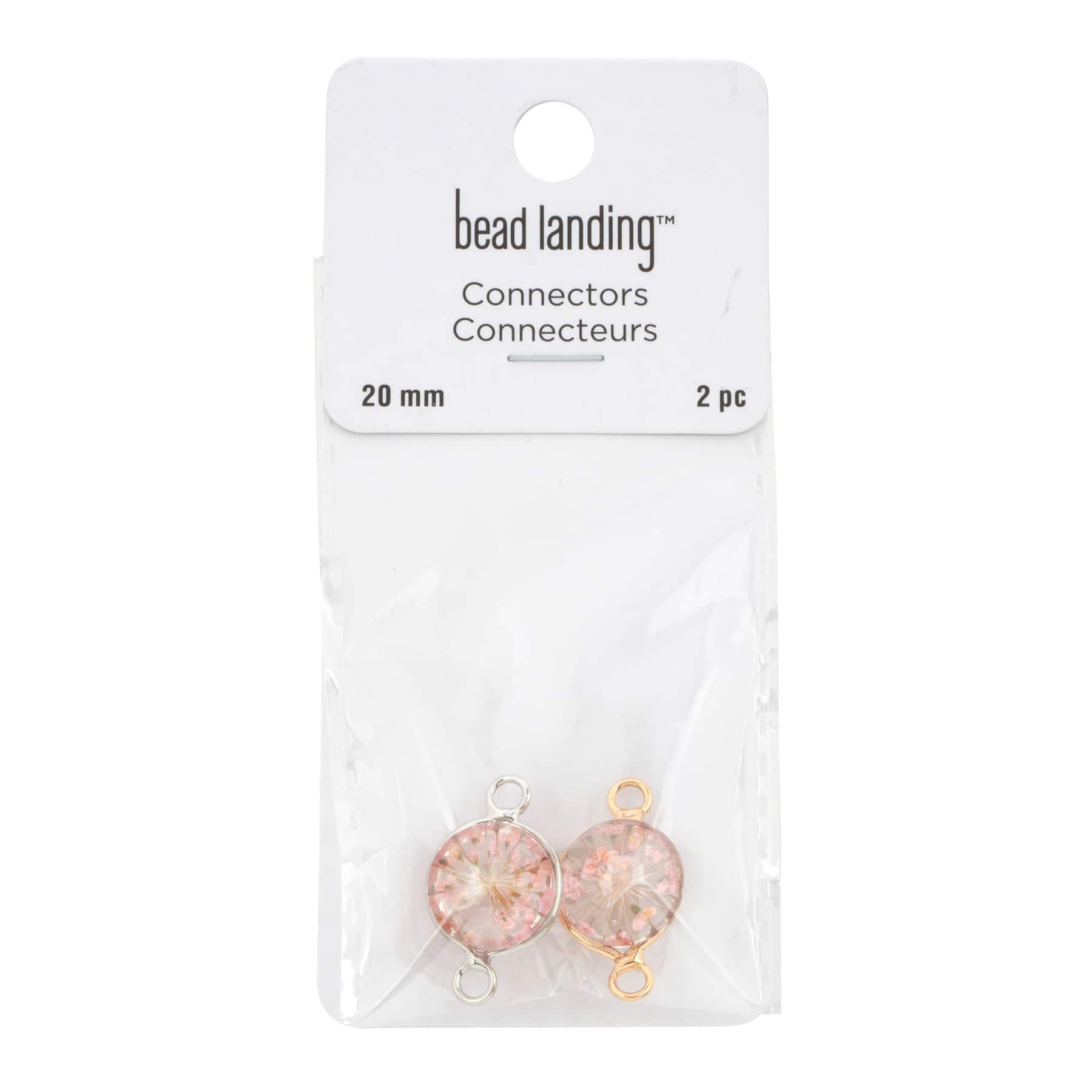 20mm Flower Rhodium Connectors, 2ct. by Bead Landing™