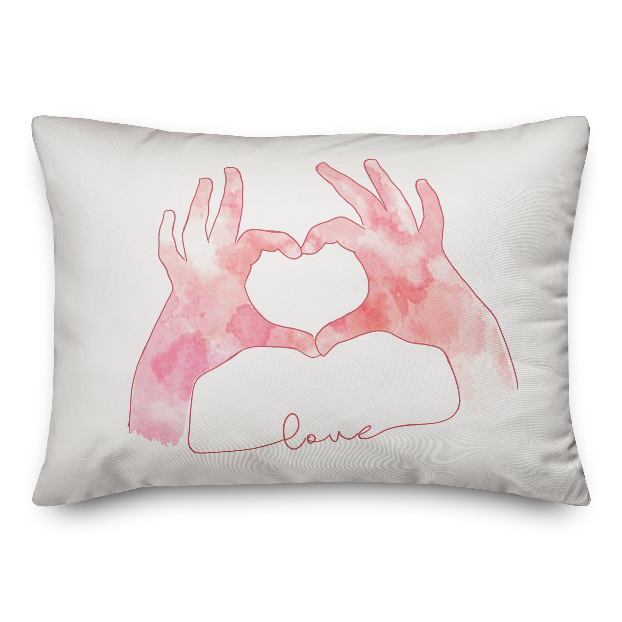 Love Heart Hands Throw Pillow