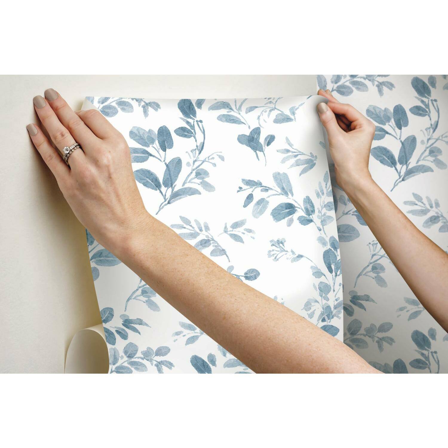 RoomMates Dancing Leaves Peel & Stick Wallpaper