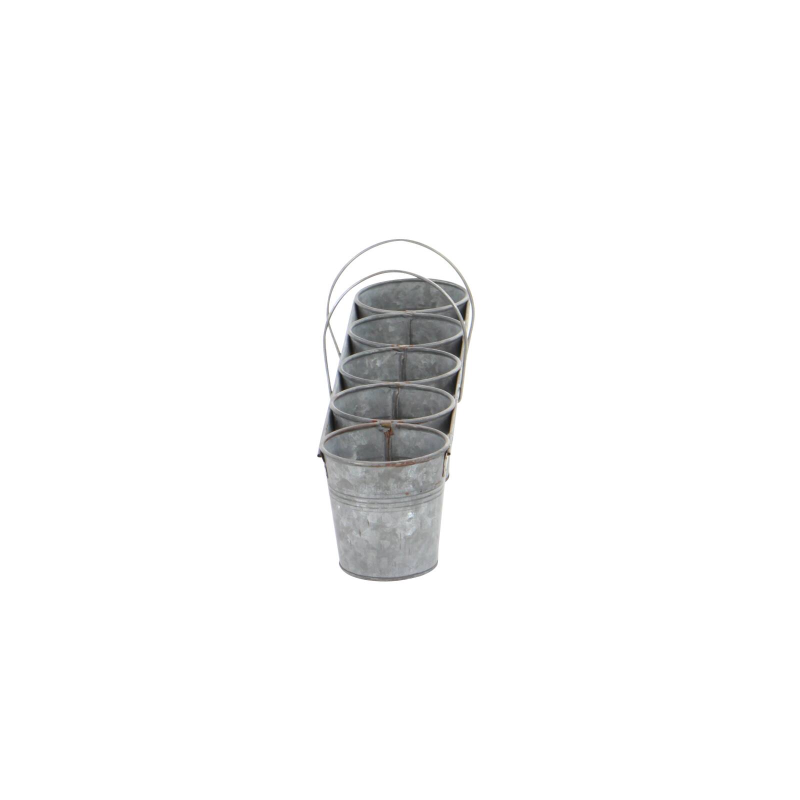 Gray Metal Farmhouse 5-Pot Planter