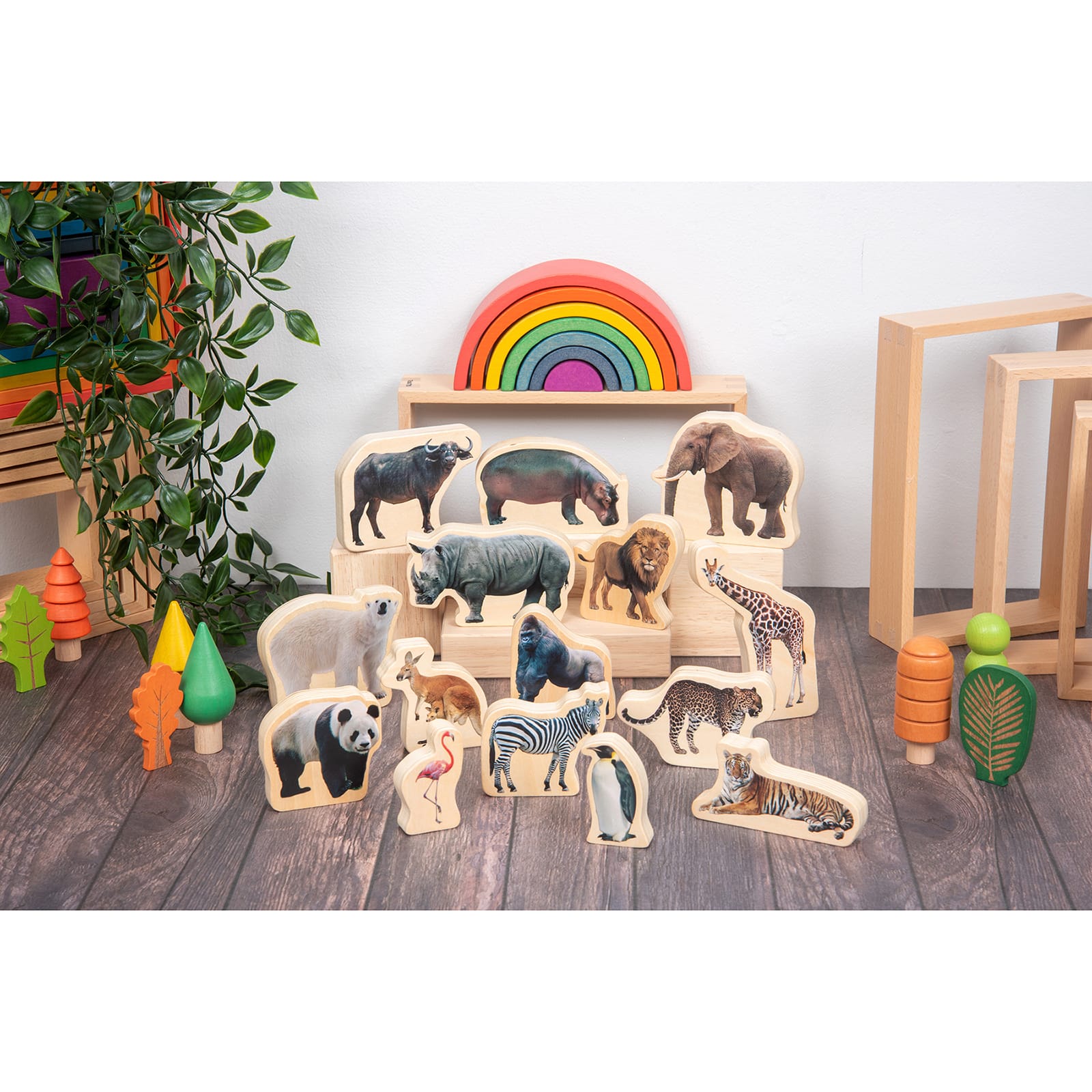 TickiT® Wild Animal Wooden Blocks Set