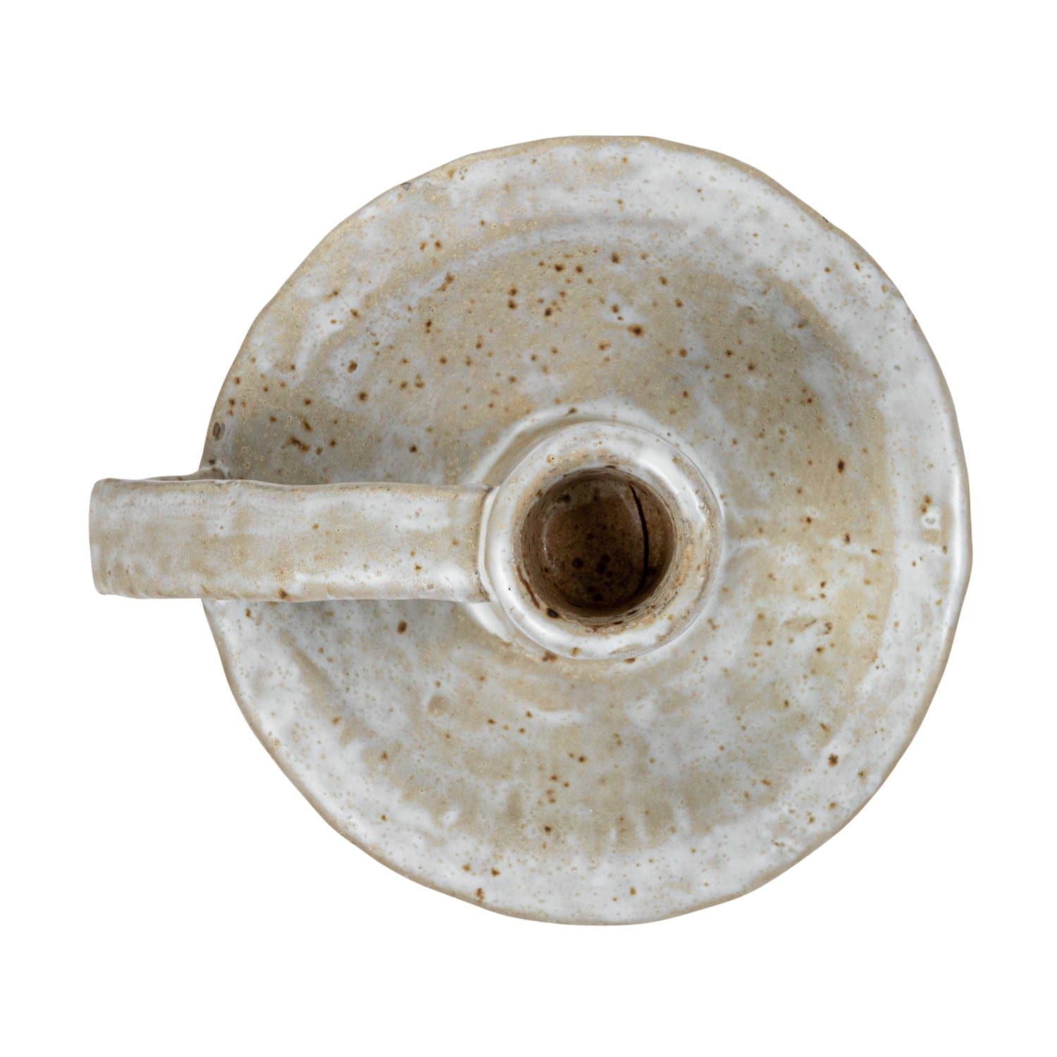 Hello Honey® 5.5" Round Stoneware Candle Holder with Handle Set