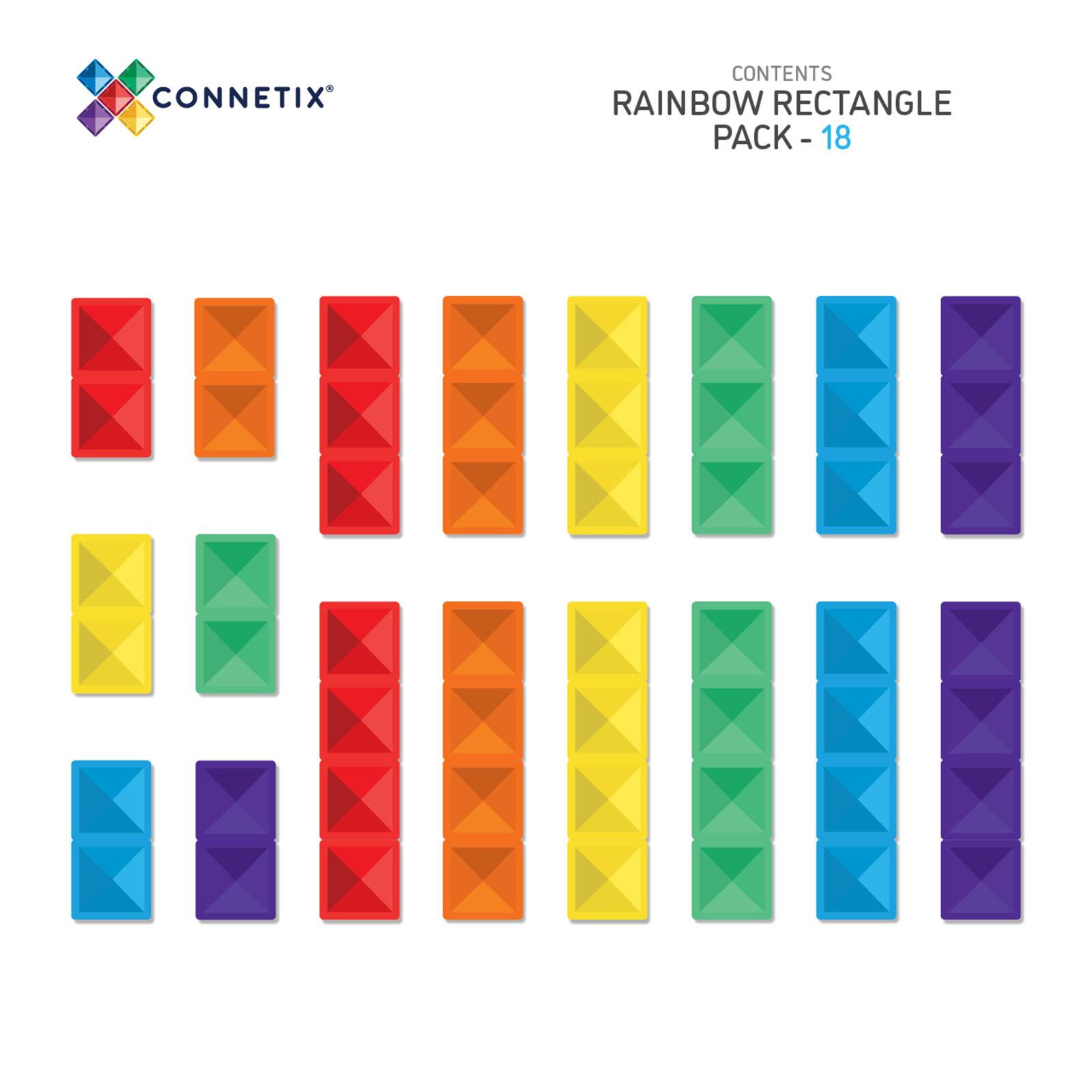 Connetix® Rainbow Rectangle Magnetic Tiles Kit