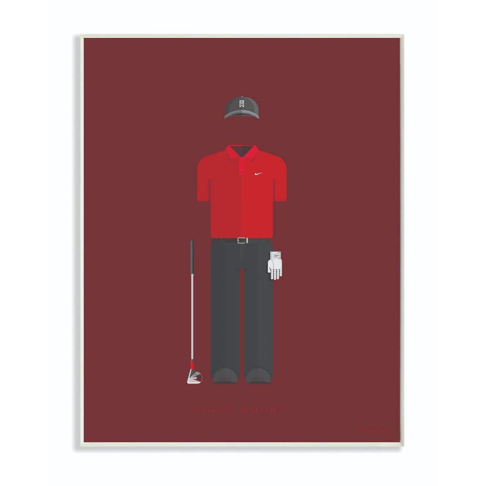 Stupell Industries Famous People Character Fashion Design Tiger Woods Wood Wall Plaque