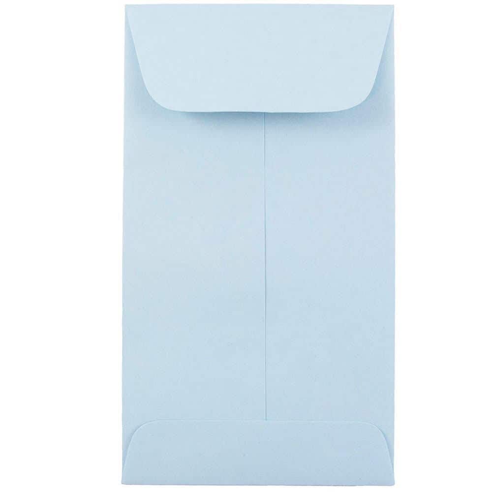 JAM Paper 3.125" x 5.5" Pastel Baby Blue Coin Business Envelopes, 50ct.