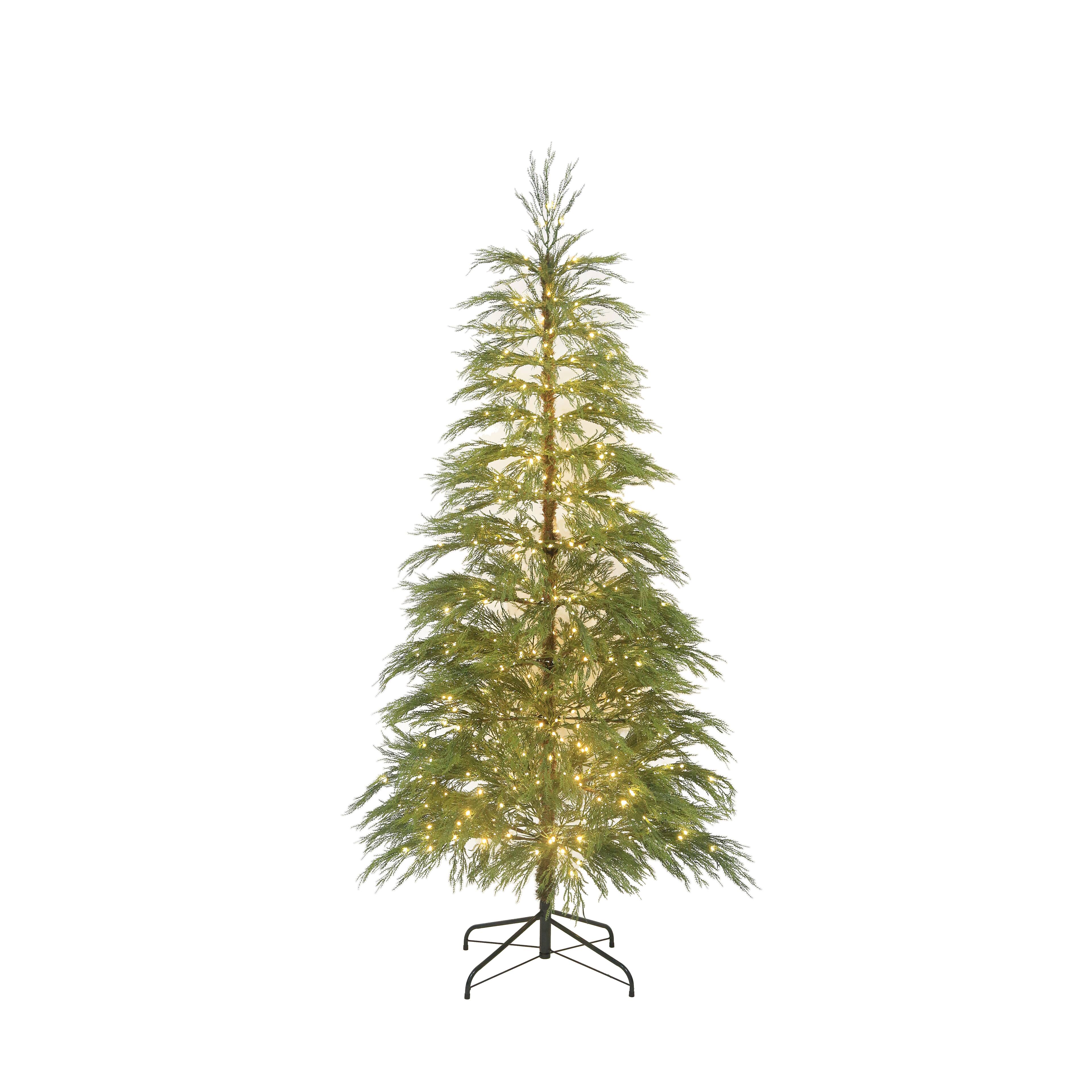7ft. Pre-Lit Alpine Artificial Christmas Tree, Warm White LED Lights by Ashland®