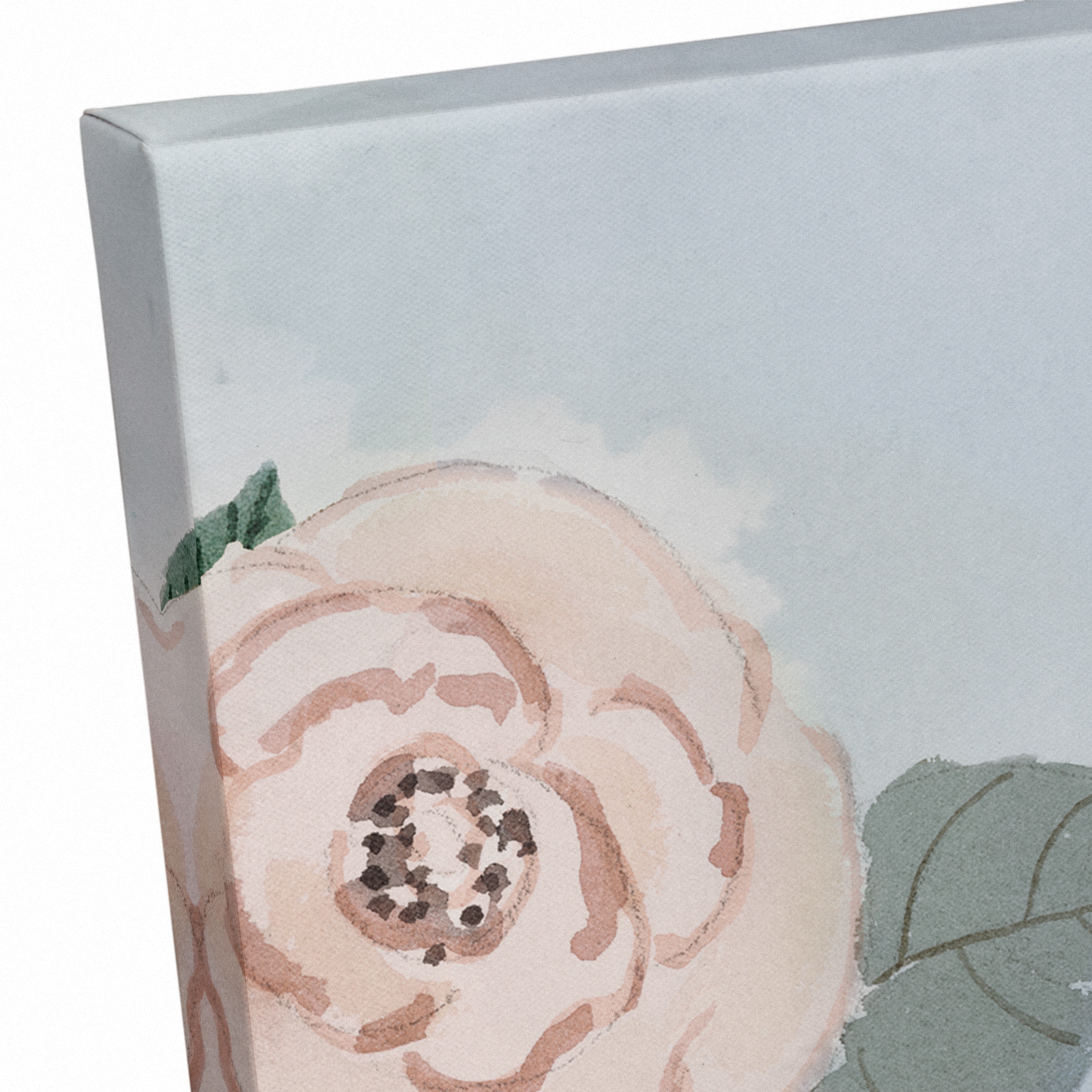 Peach and Green Botanicals 24" x 24" Canvas Wall Art