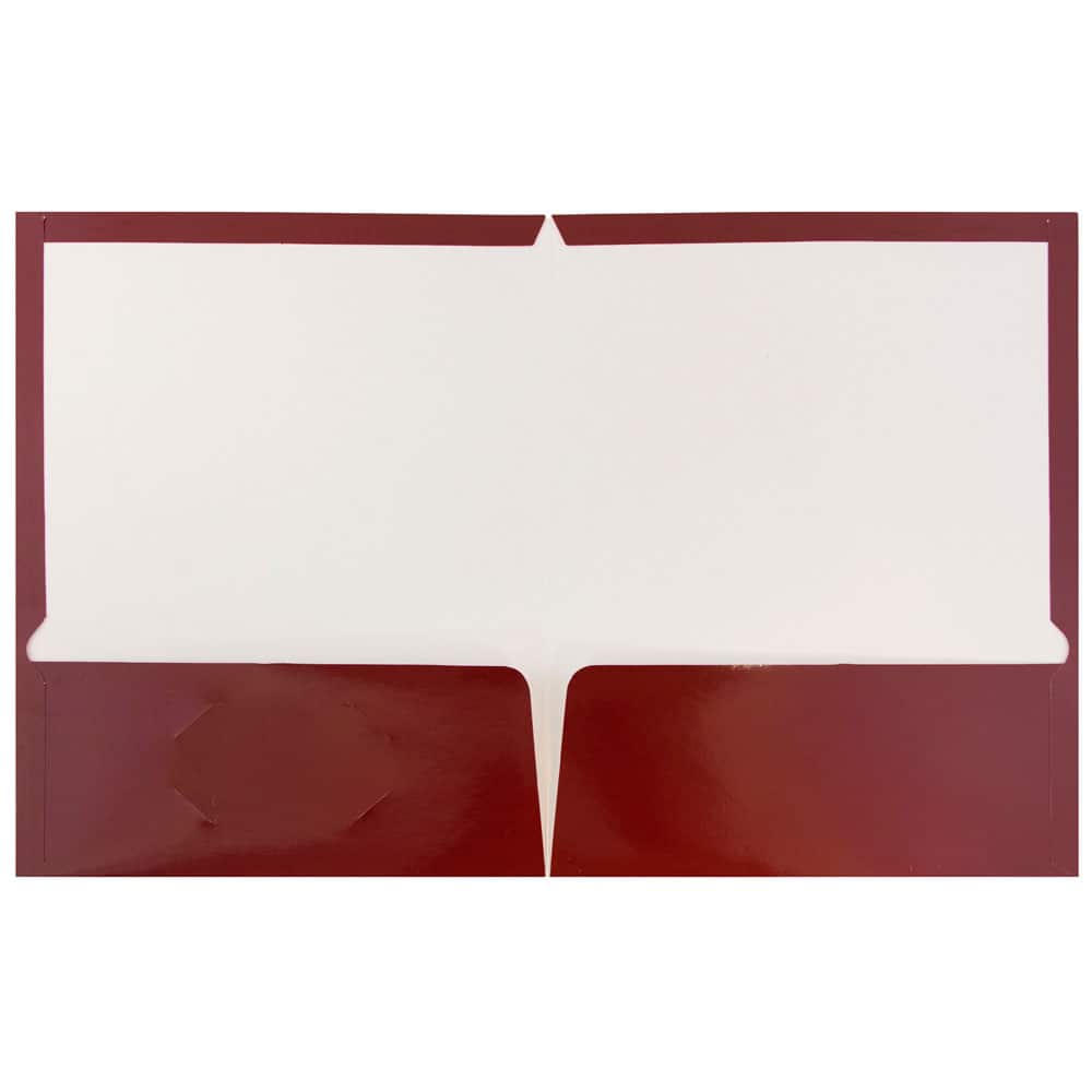 JAM Paper Maroon Glossy 2-Pocket Folders, 6ct.