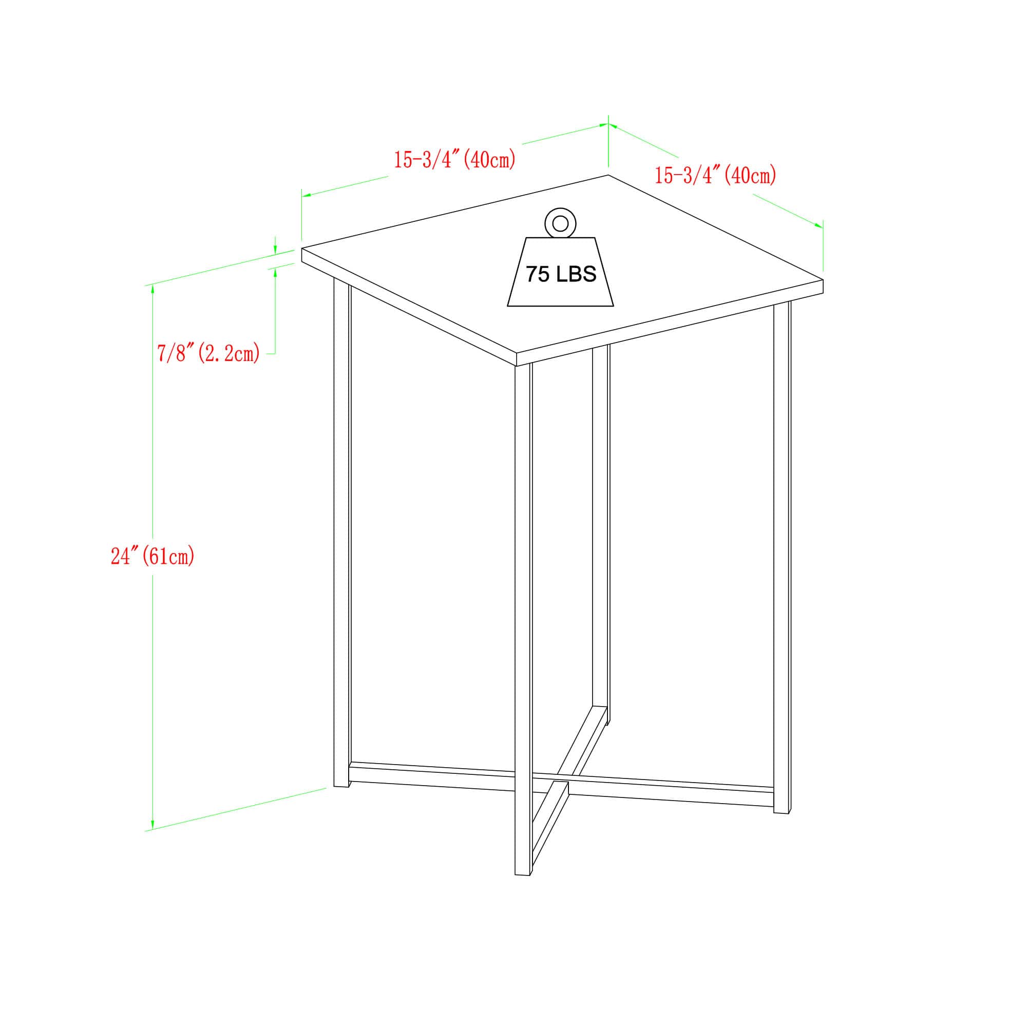 Walker Edison Luxe Modern Glam Square Side Table