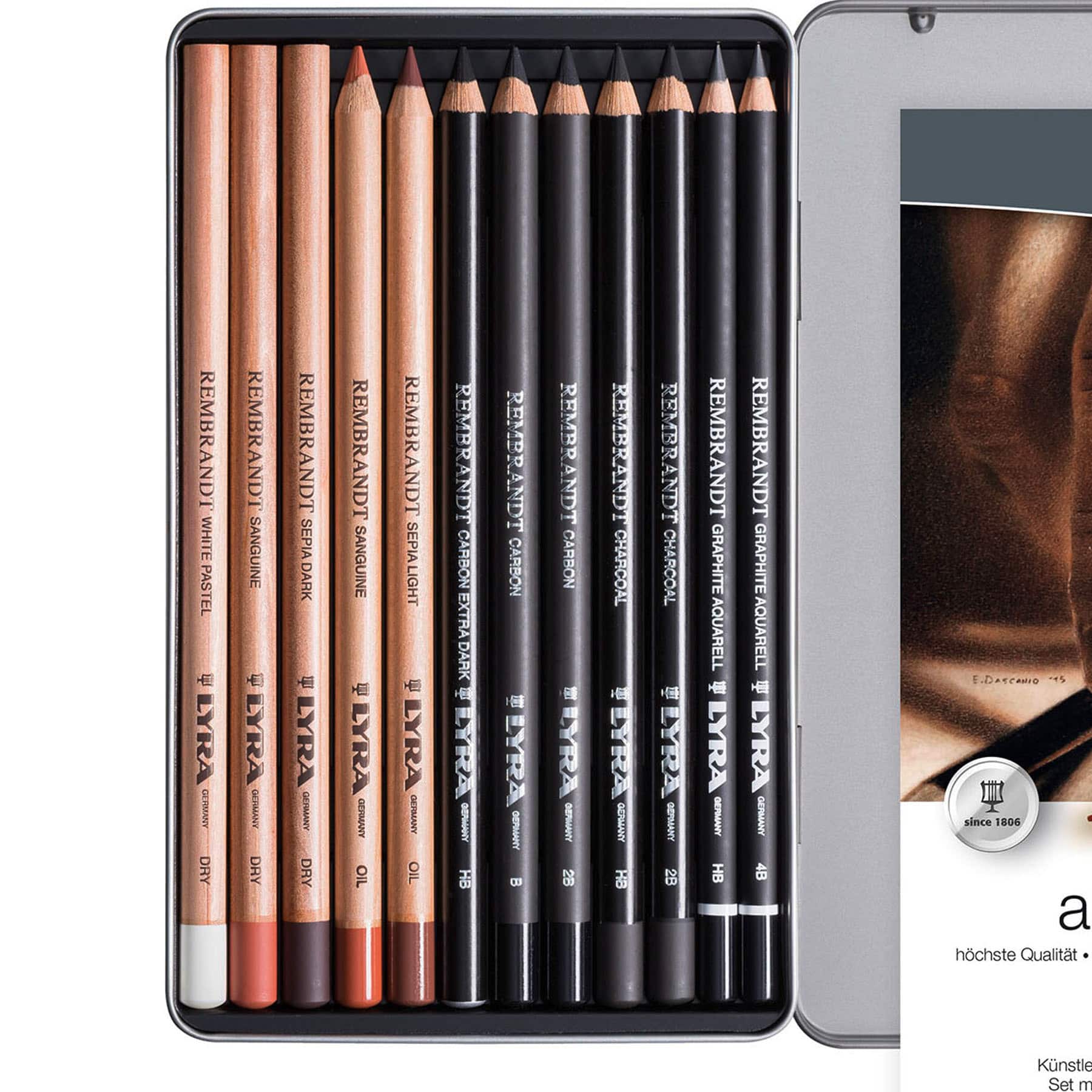 Lyra 5mm Rembrandt Art Special Sketching Pencils Tin Set