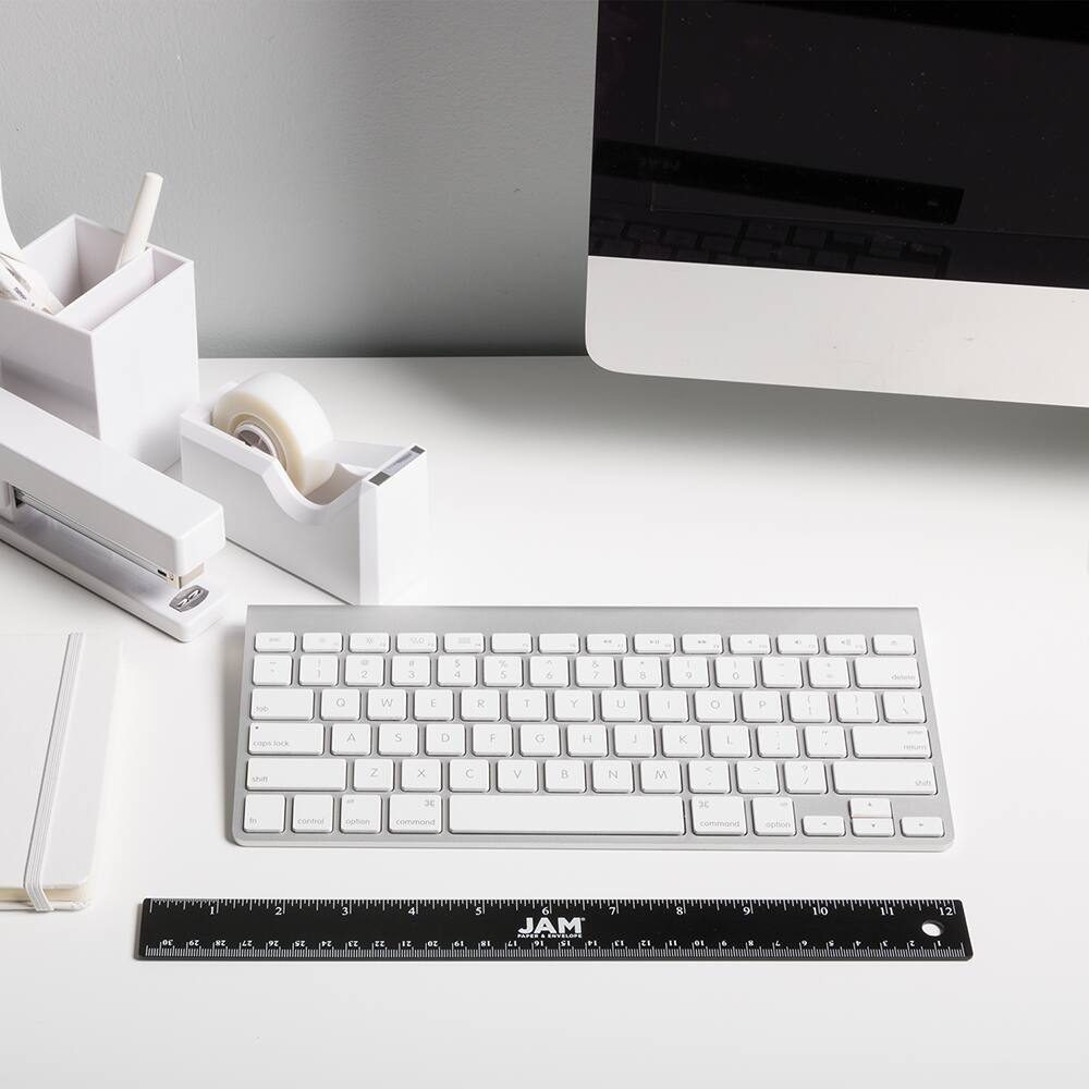 JAM Paper Metallic Stainless Steel Rulers, 12ct.