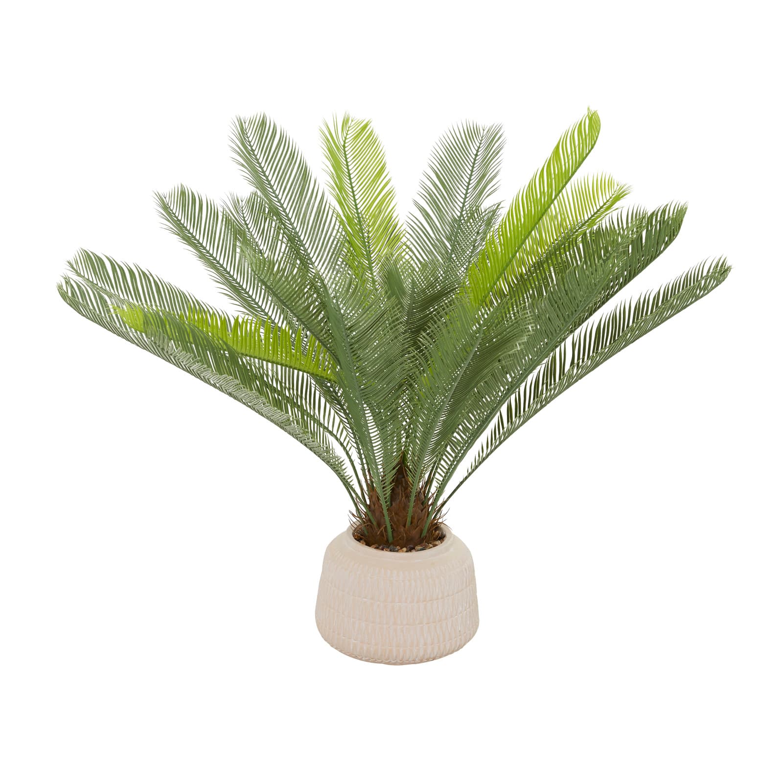 3ft. Green Sago Palm Faux Foliage Artificial Plant with Pink Ceramic Pot