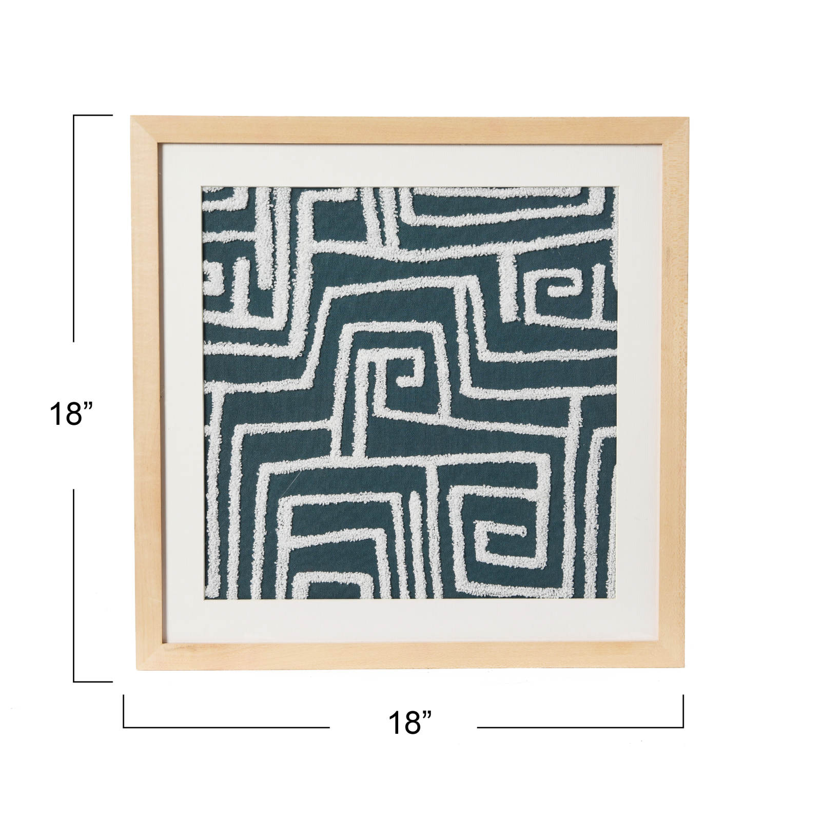 Hello Honey® 18" Square Tufted Abstract Embroidery in Wood Frame