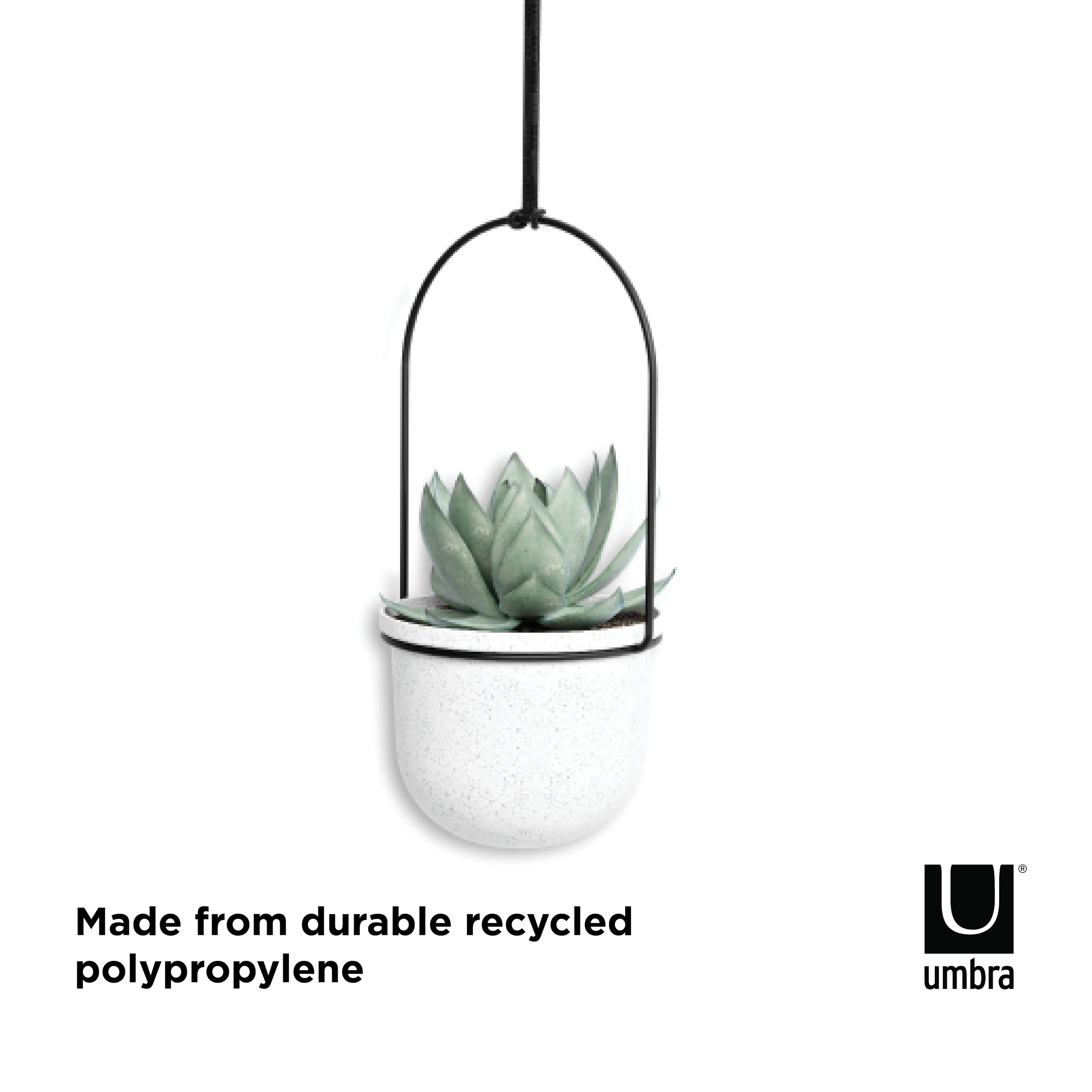 Umbra White & Black Triflora Hanging Planter Set