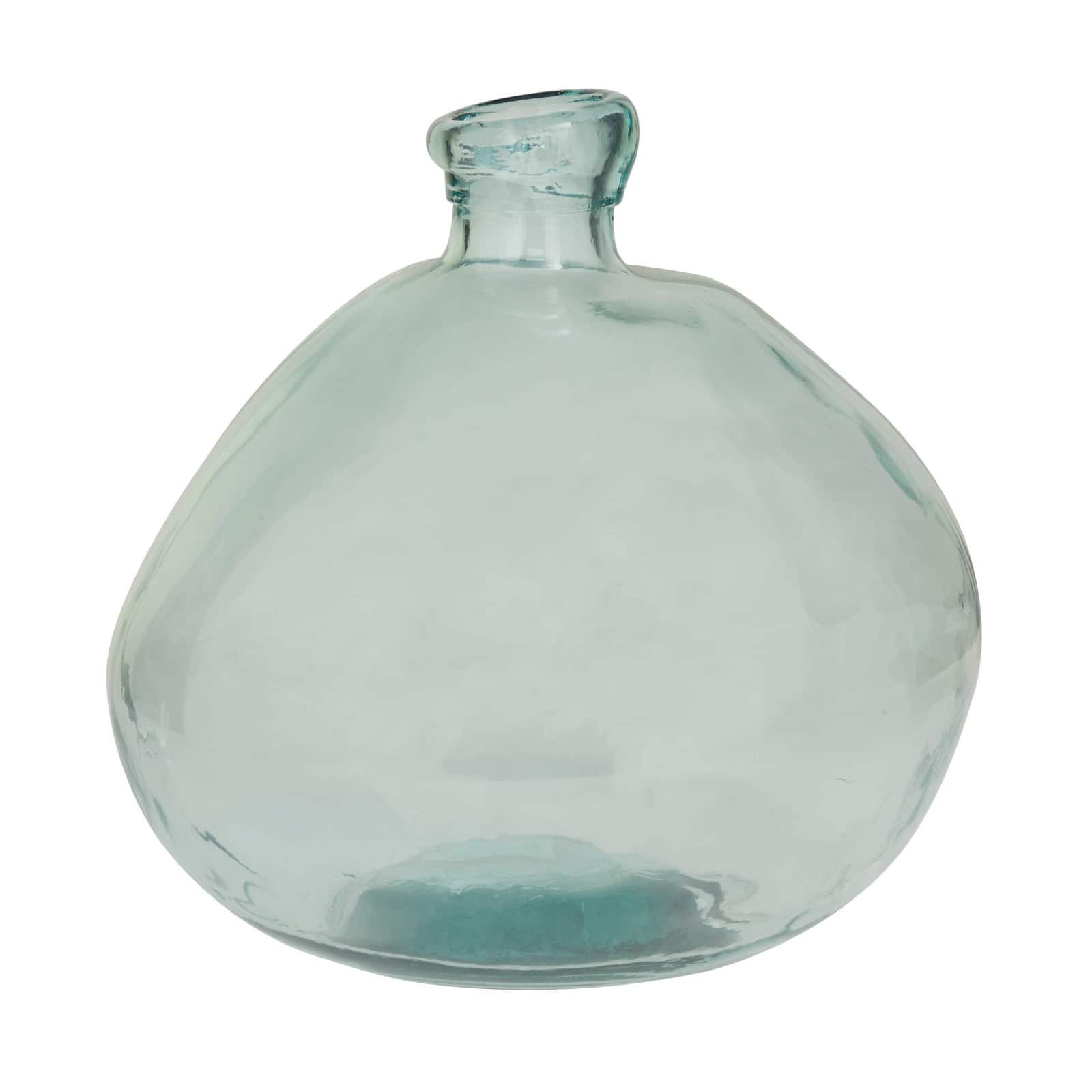 Blue Recycled Glass Handmade Spanish Vase 13" x 13" x 13"