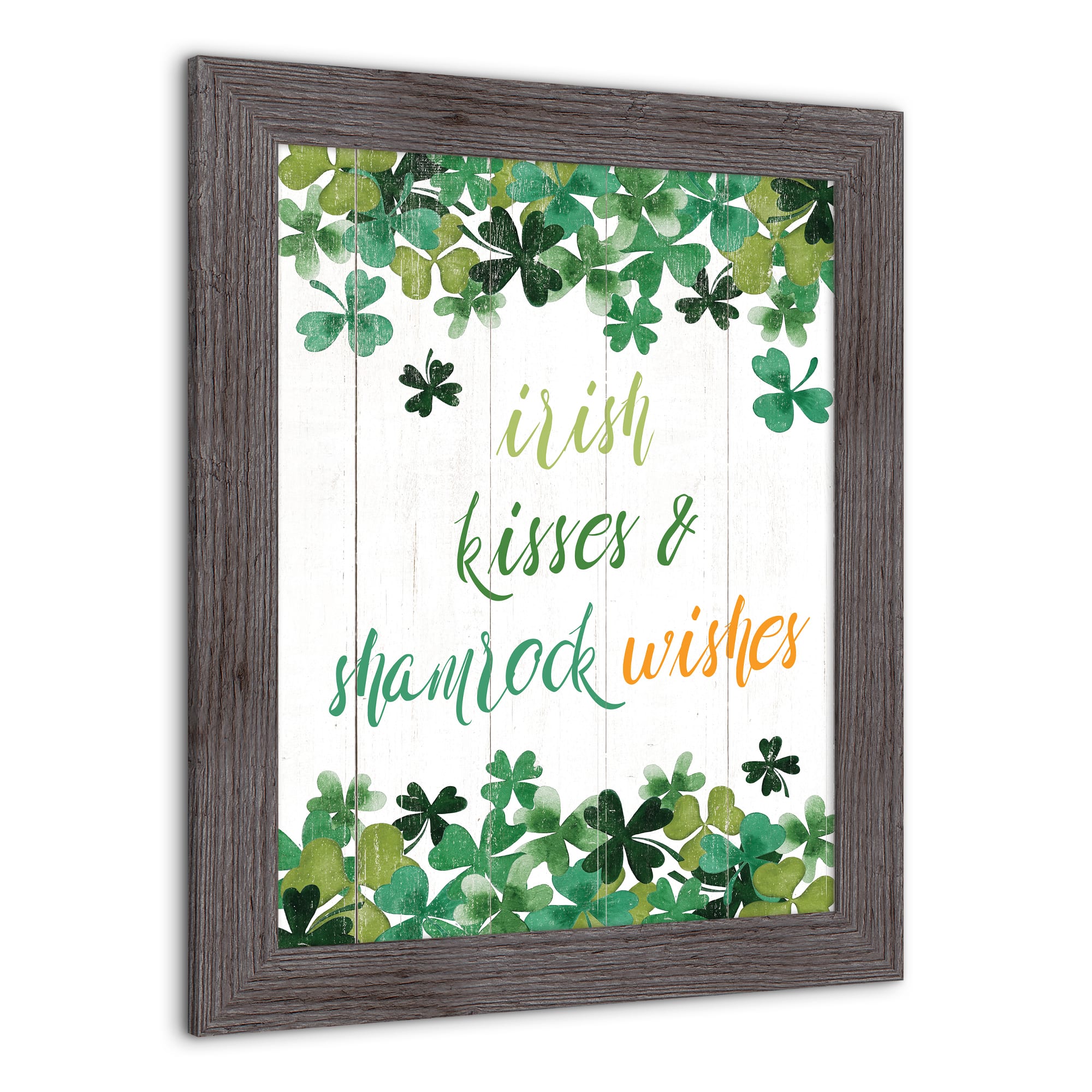 Irish Kisses Shamrock Wishes Framed Print 2 16" x 20" Western Gray Framed Print