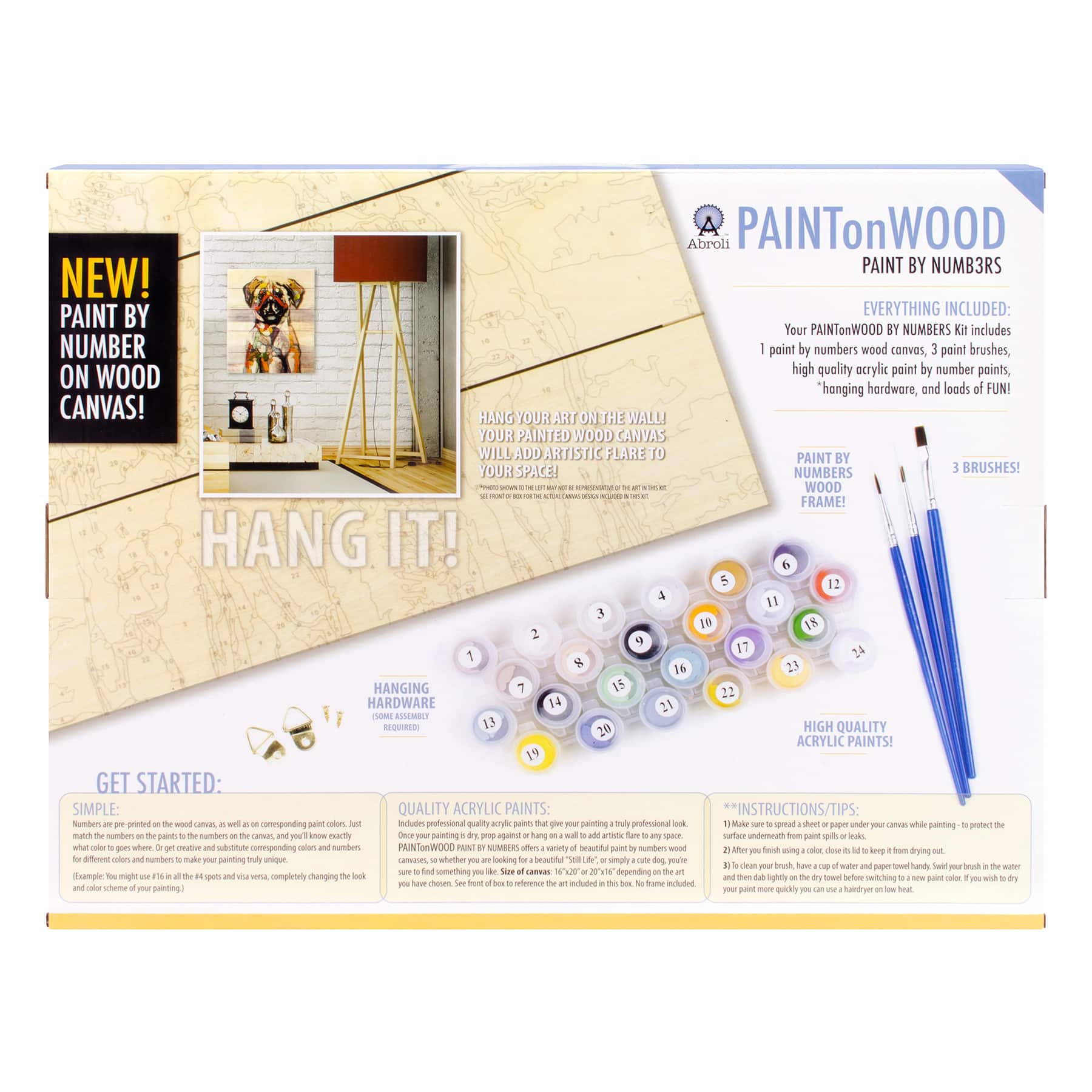 Abroli Large Kittens Paint On Wood by Number Kit