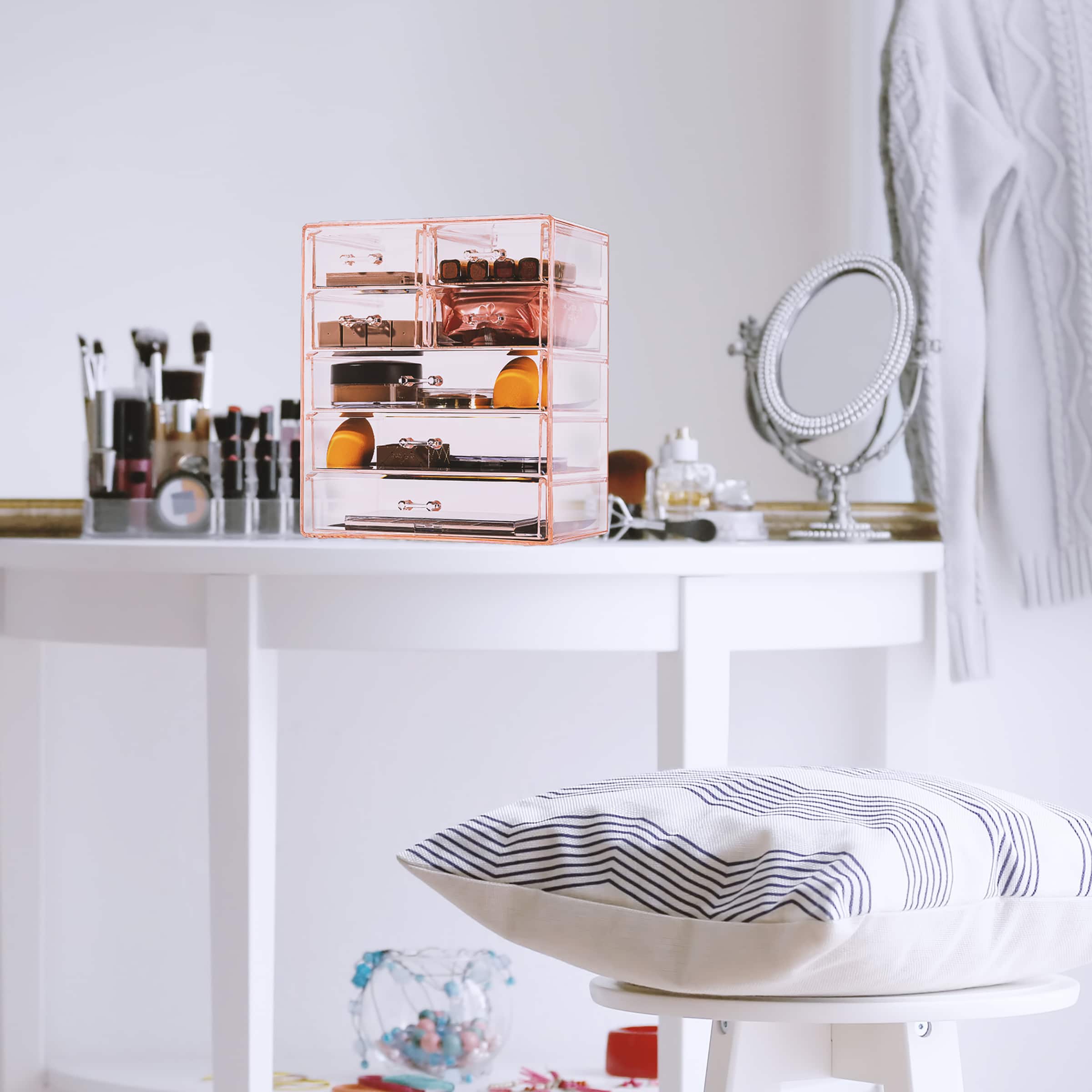 Sorbus Makeup & Jewelry Storage Case with 3 Large & 4 Small Drawers