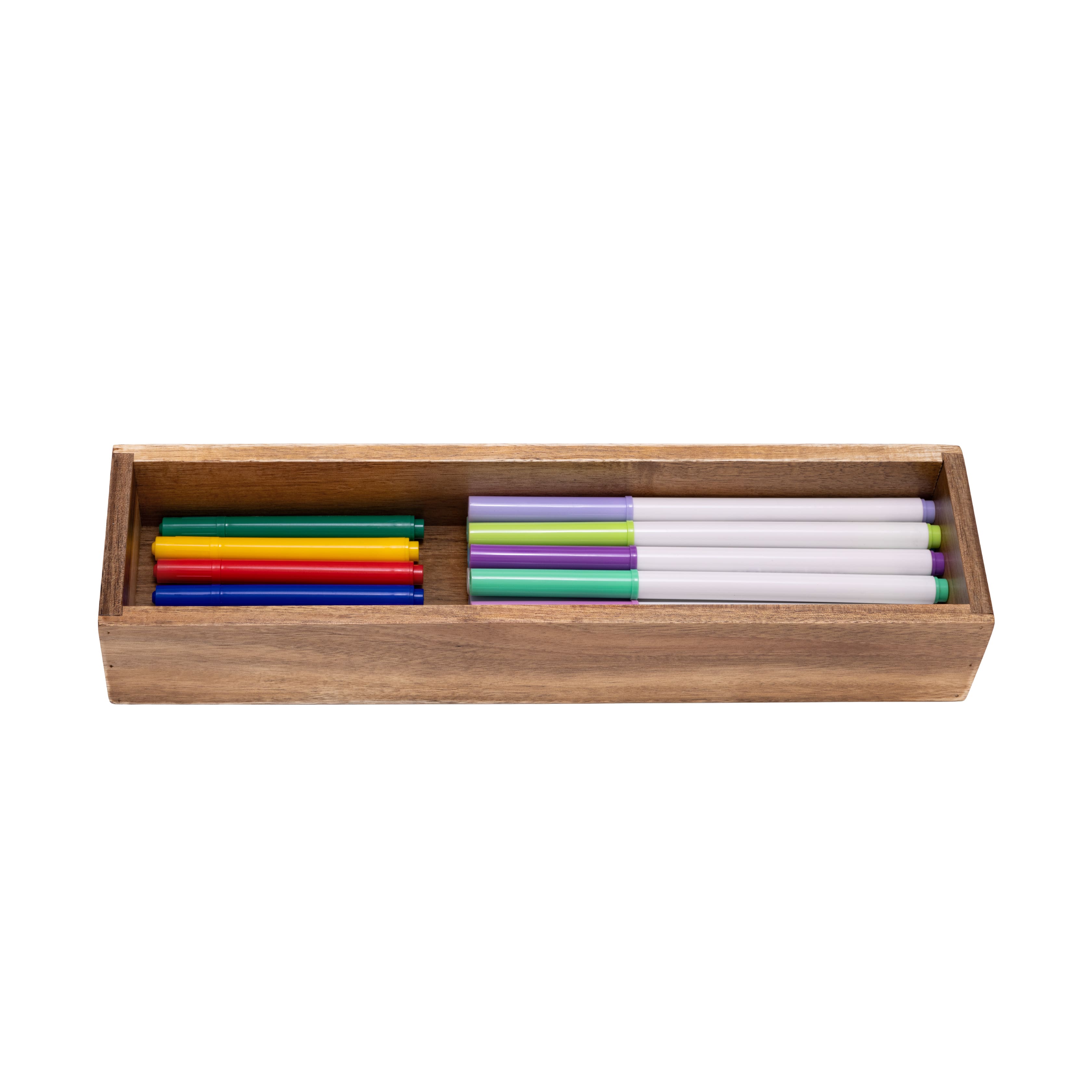 Seville Classics 12" x 3" x 2" Acacia Wood Drawer Organizer