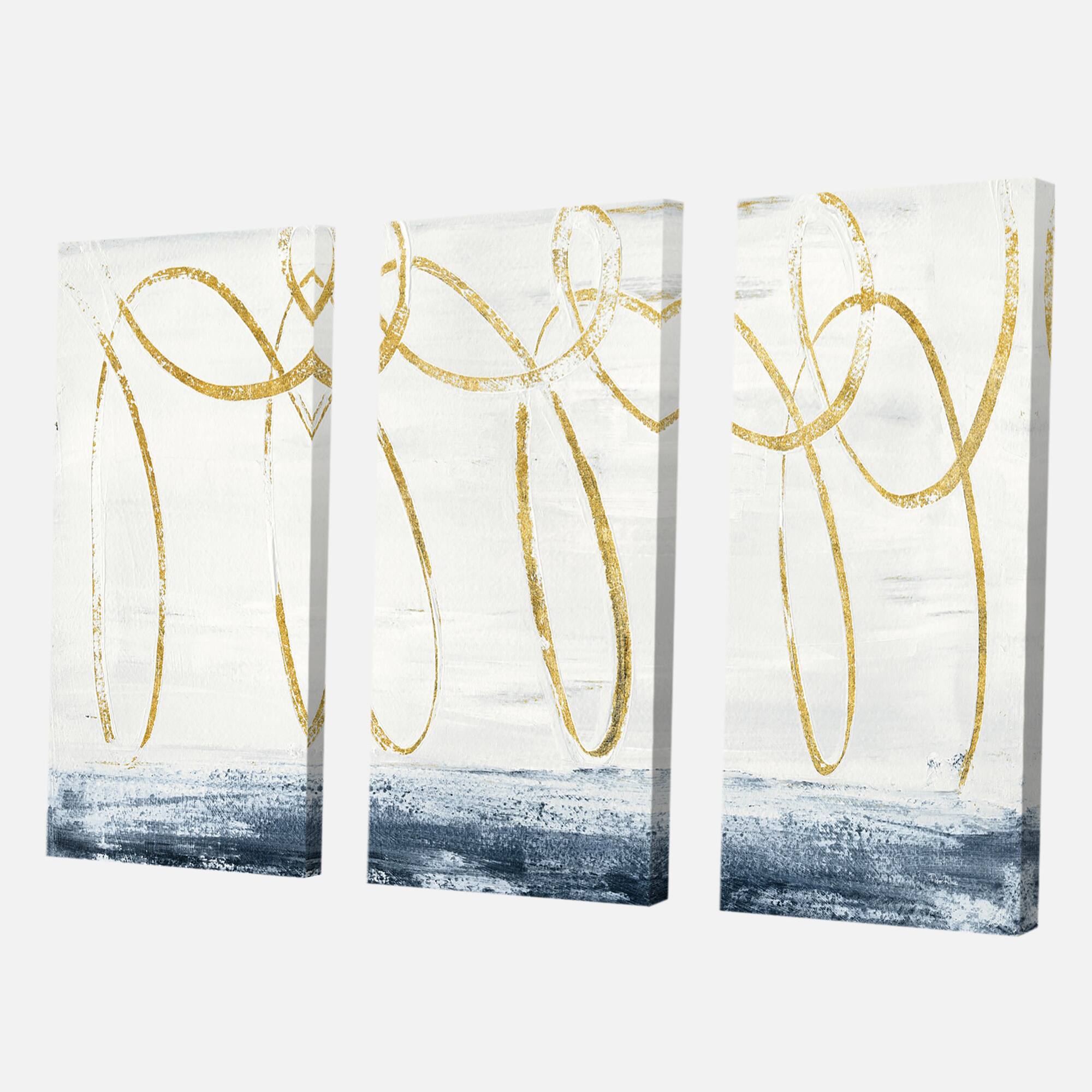 Designart - Gold Abstract Geometric Shape
