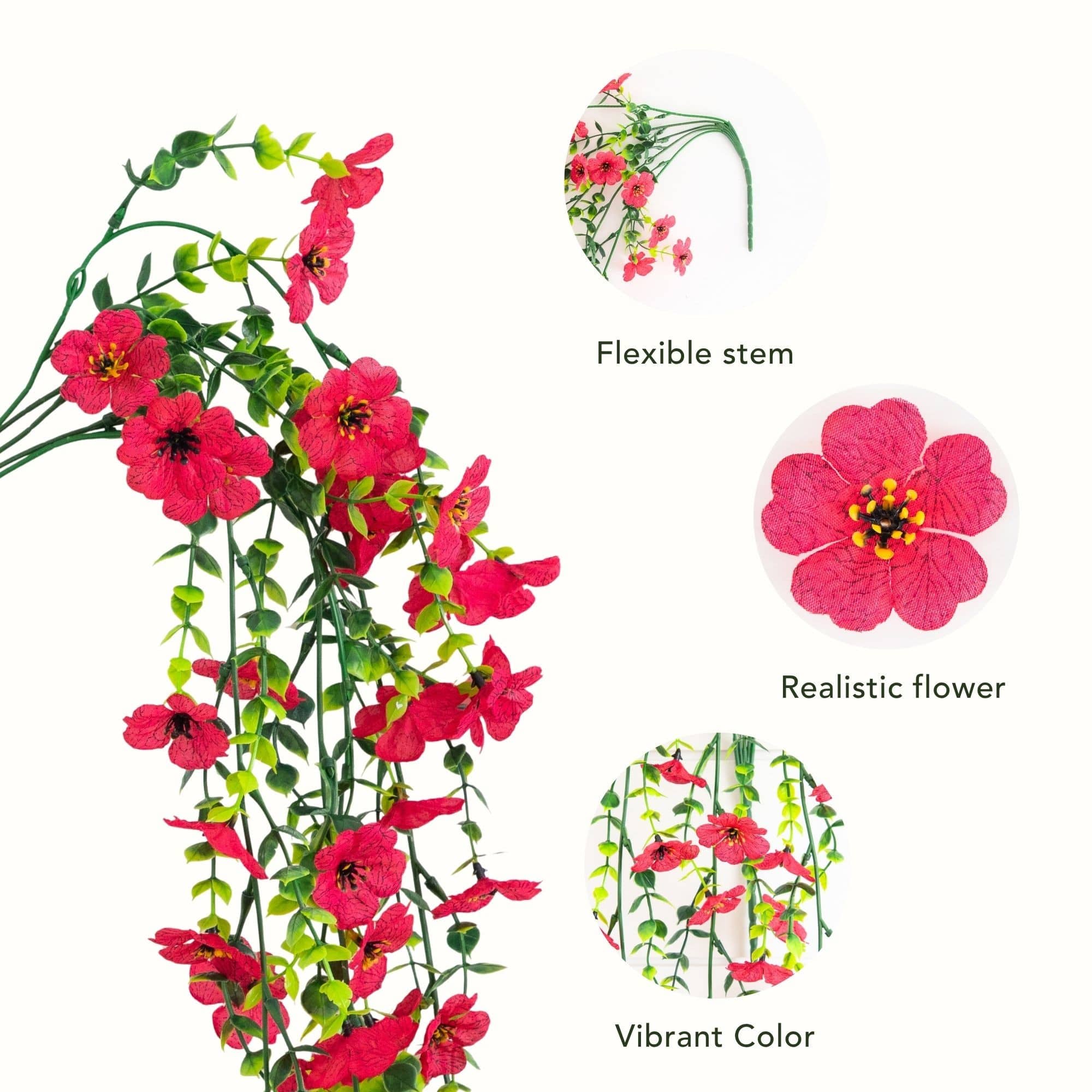 30" UV Resistant Artificial Daisy Hanging Bushes, 6ct.