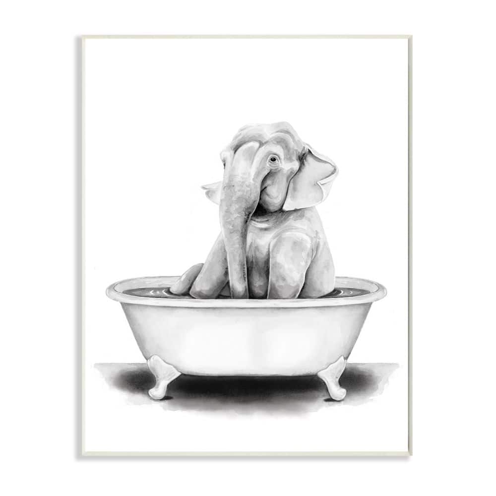 Stupell Industries Elephant In A Tub Wall Plaque