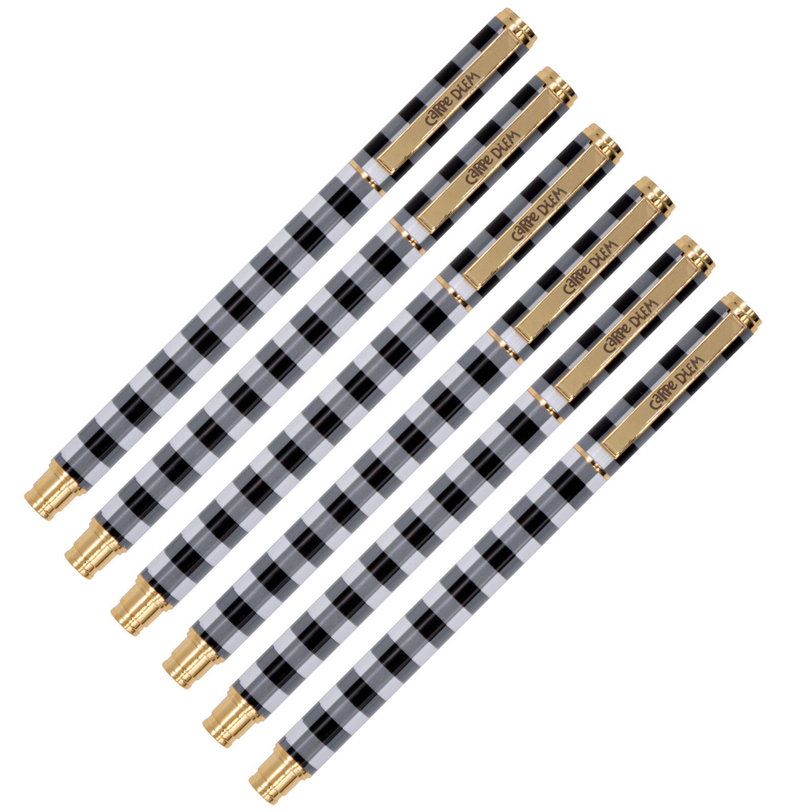 Pukka Pads Buffalo Check Metal Gel Pens pack of 6
