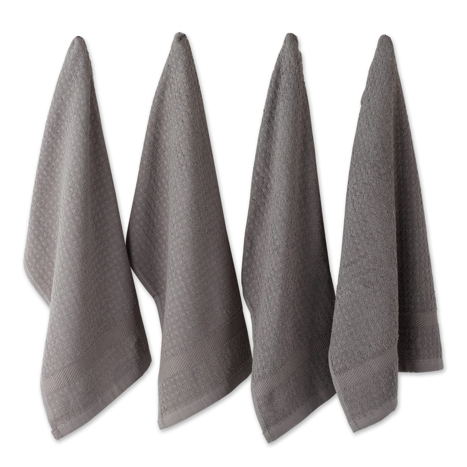 DII® Solid Gray Waffle Terry Dishtowel, 4ct.