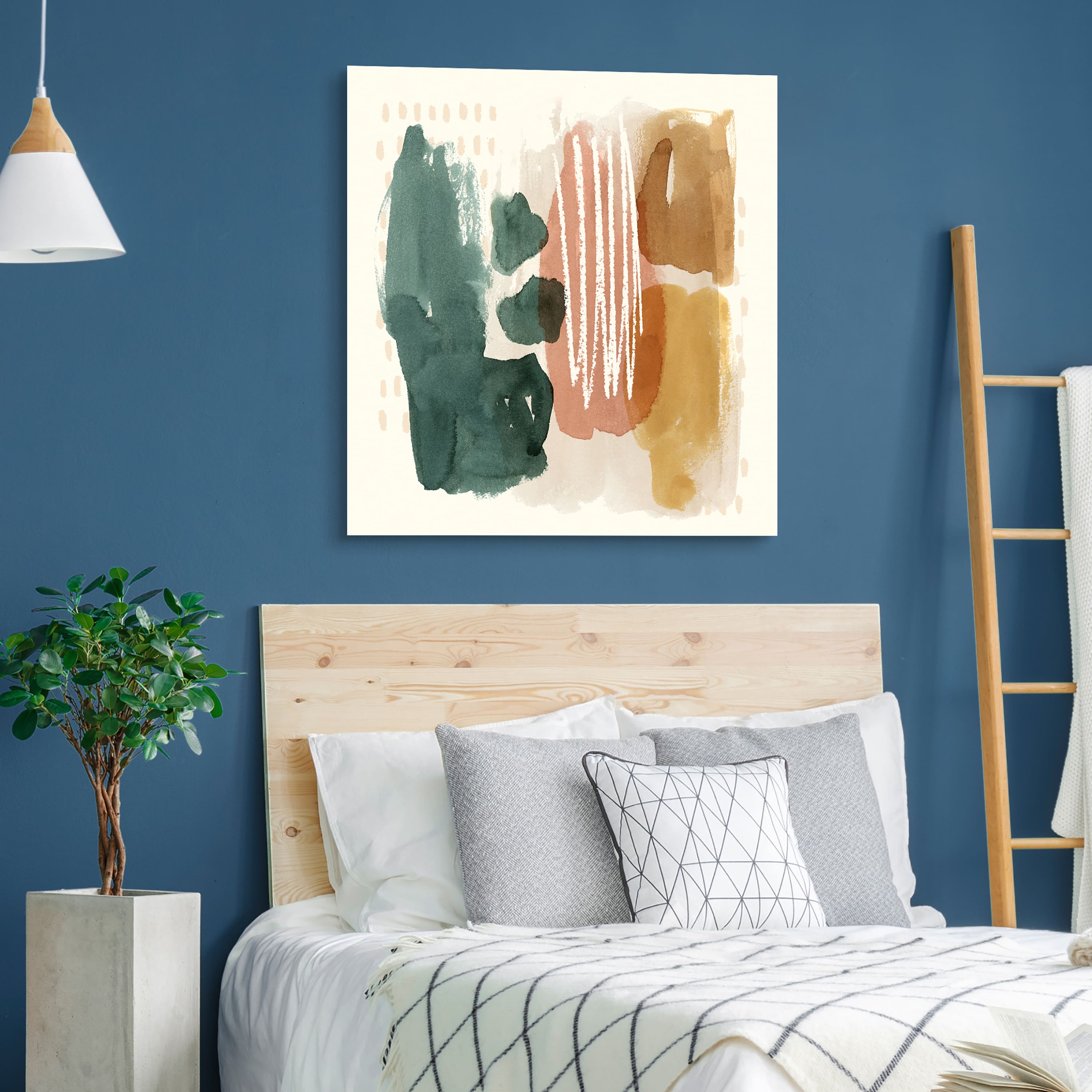 Empire Art Direct 38" x 38" Ochre Echo III Free Floating Tempered Glass Wall Art
