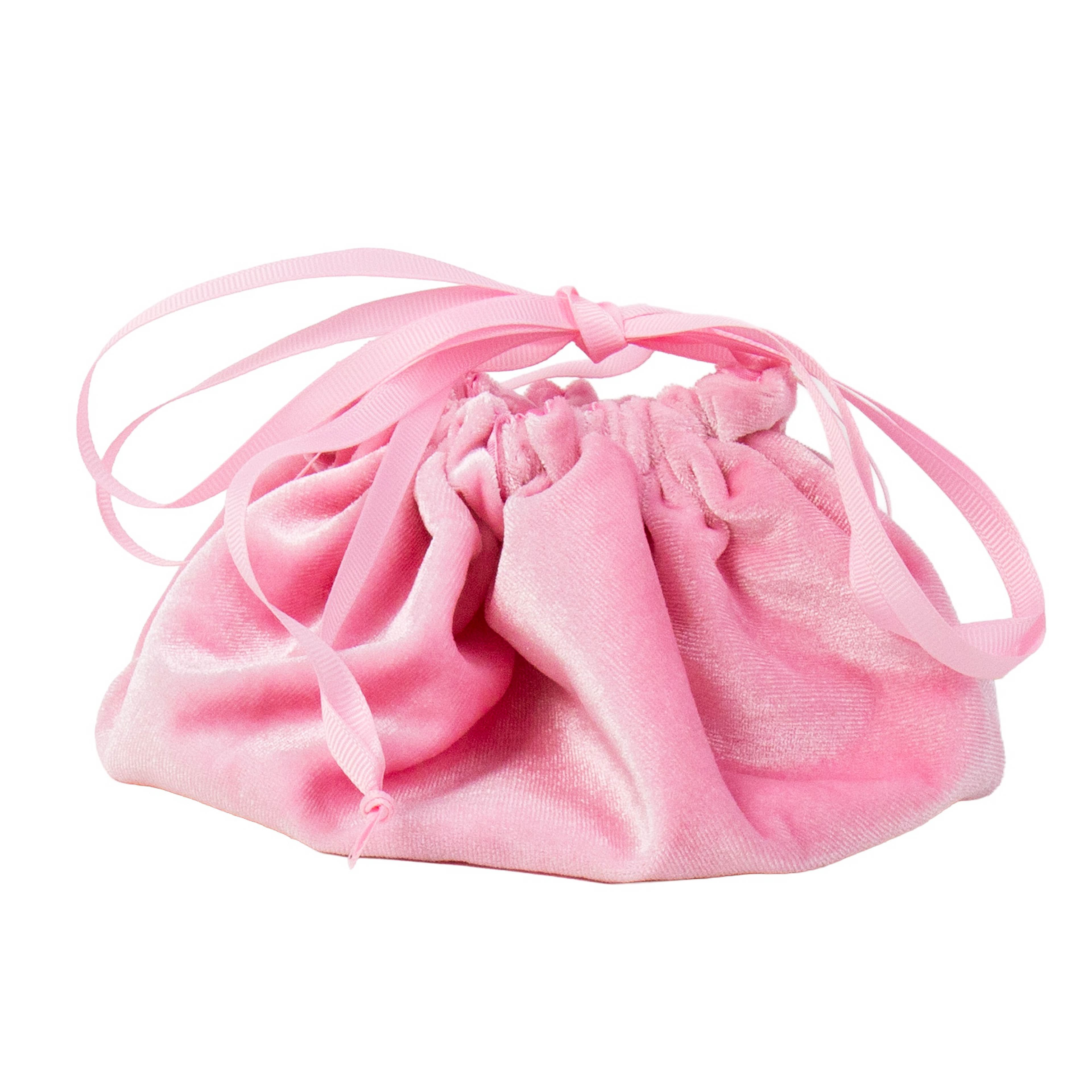 13" Pink Drawstring Jewelry Pouch