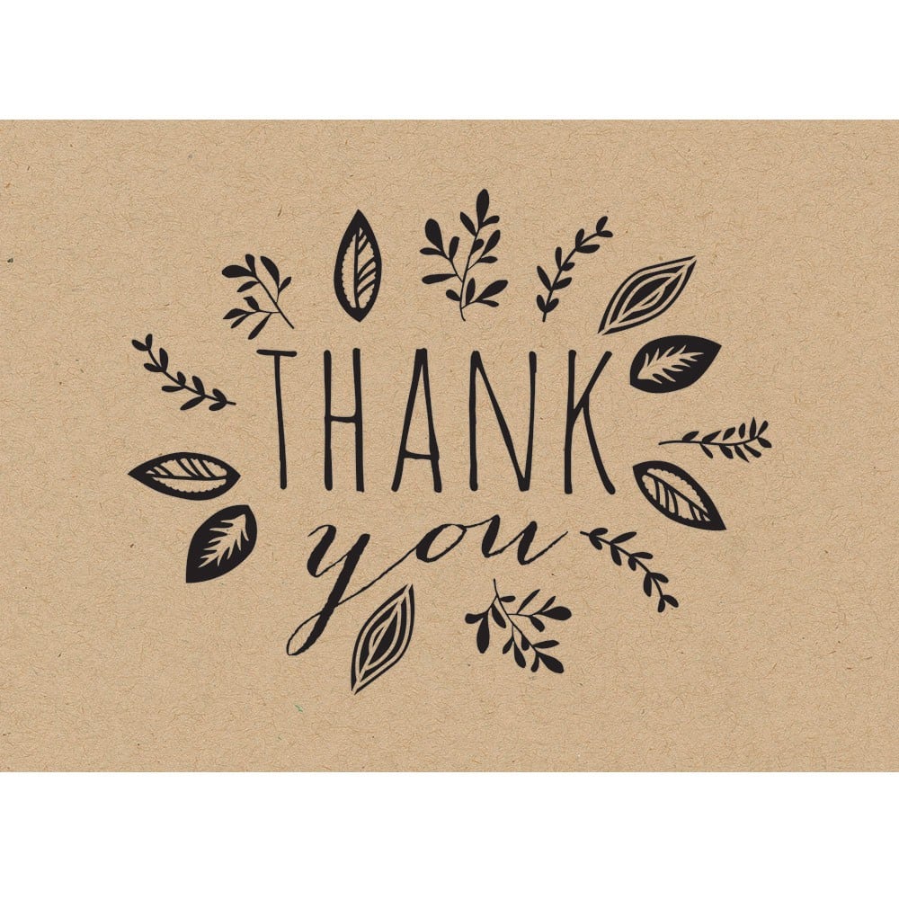 JAM Paper Rustic Blank Thank You Cards Set, 36ct.