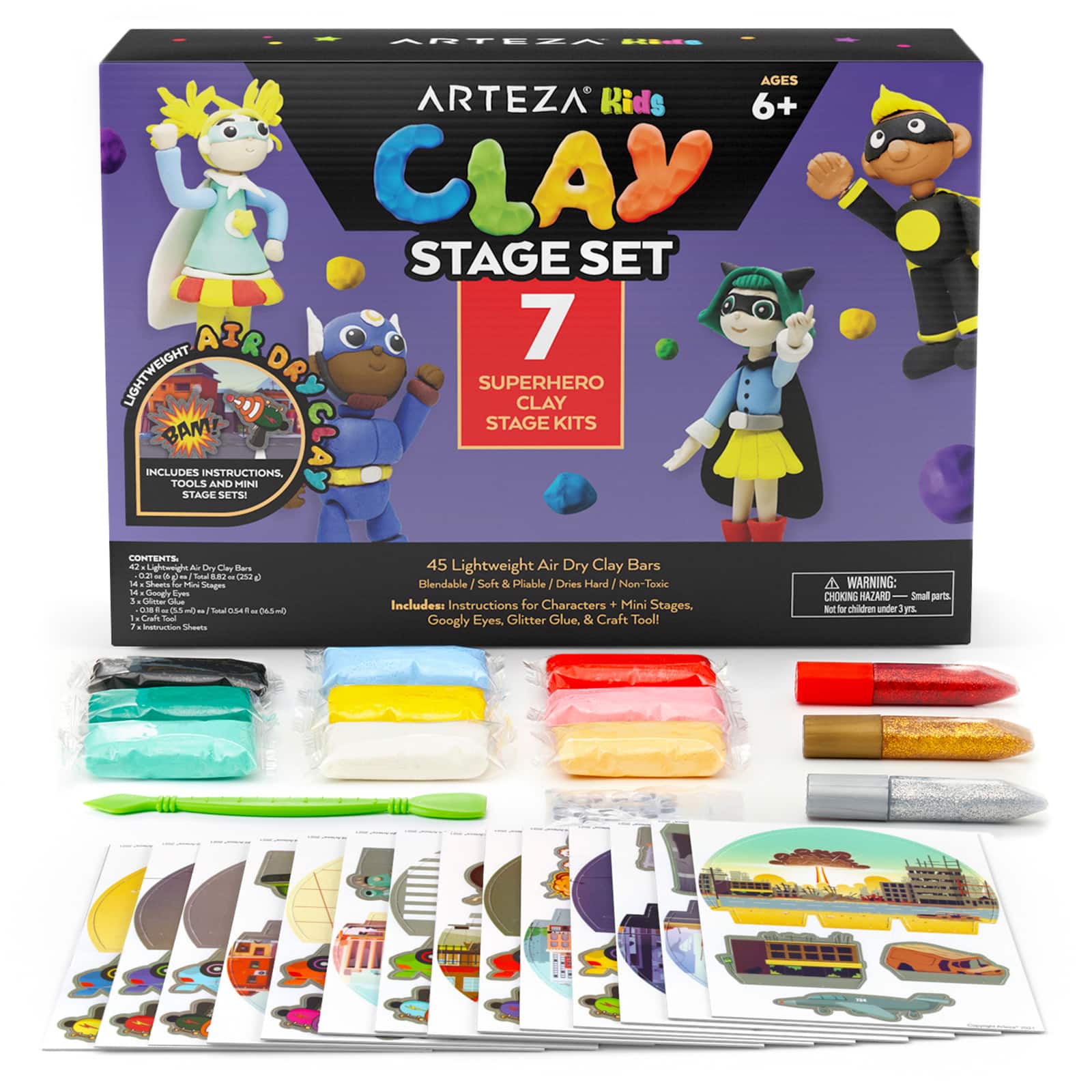 Arteza® Kids Superheroes Small Stage Clay Kit