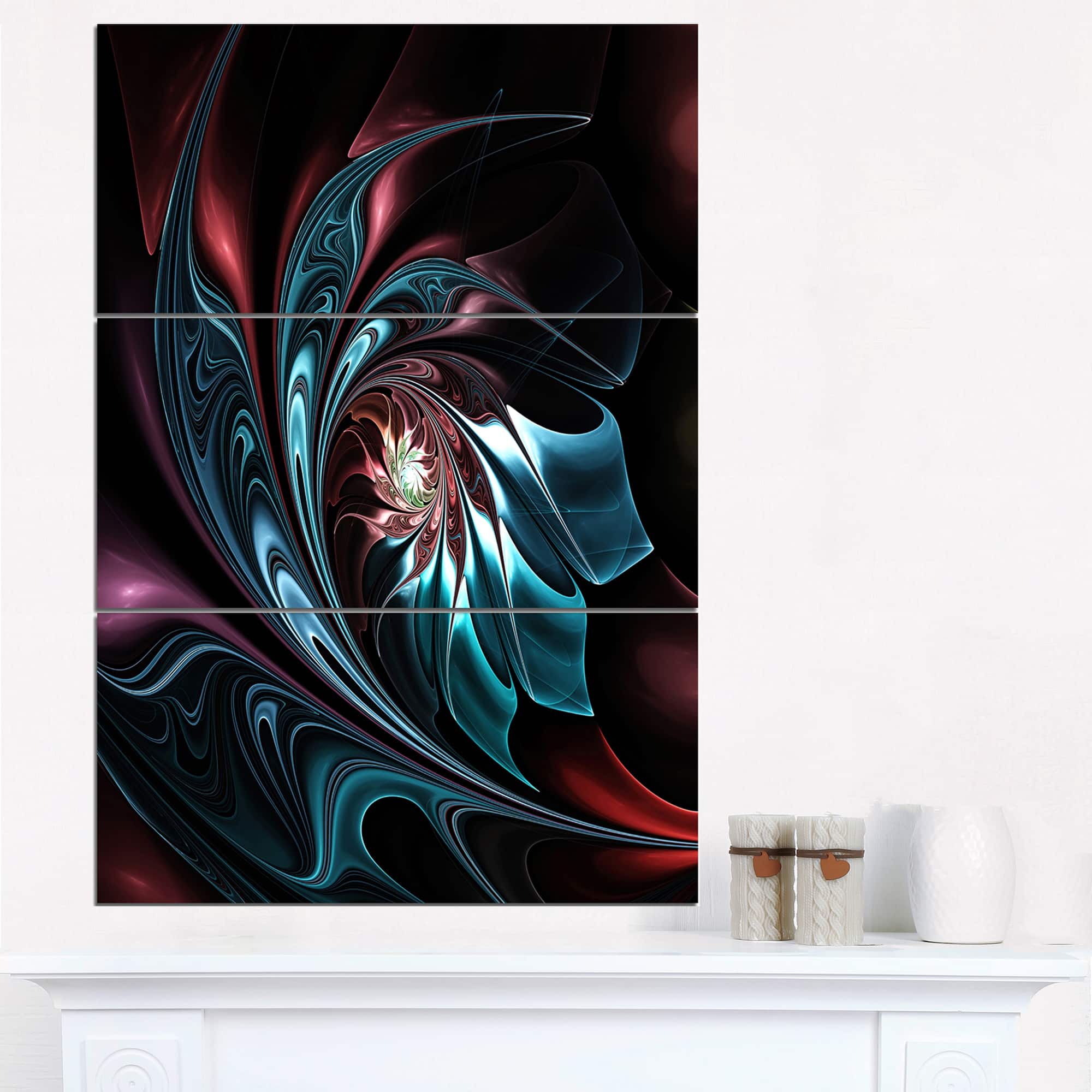 Designart - Blue Abstract Floral Shapes